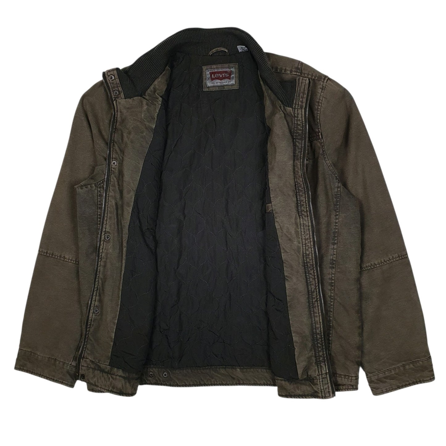Mens Brown Levis Bomber Quilt Lined  Coat