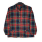 Womens Navy Unbranded Plaid Flannel Jacket Long Sleeve Shirt
