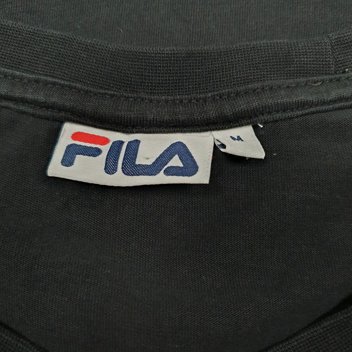 Mens Black Fila Spellout  T Shirt