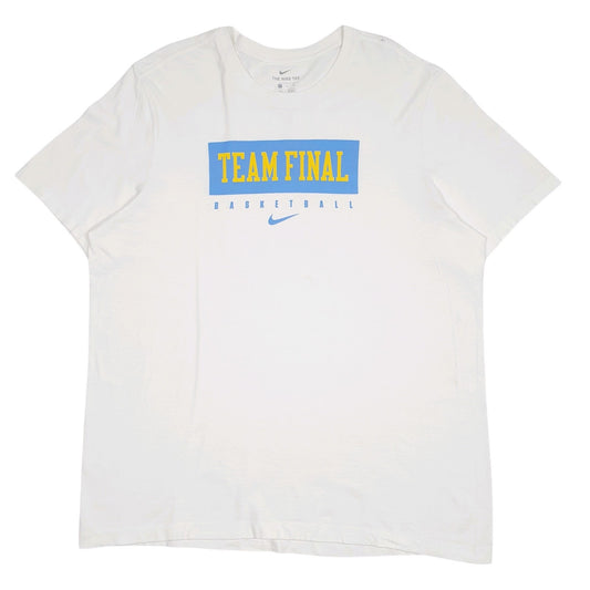 Mens White Nike Team Final Basketball Short Sleeve T Shirt
