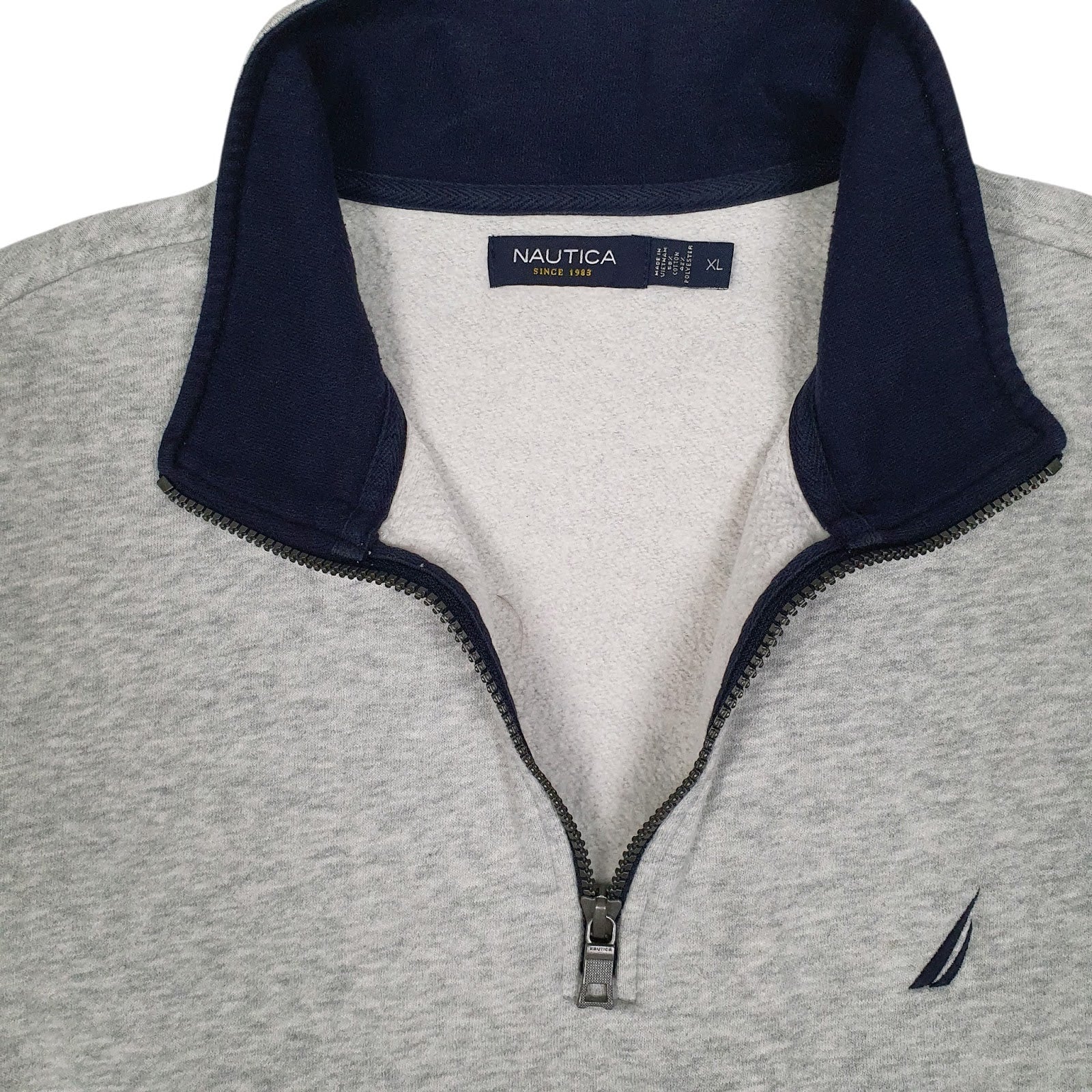 Mens Grey Nautica  Quarter Zip Jumper