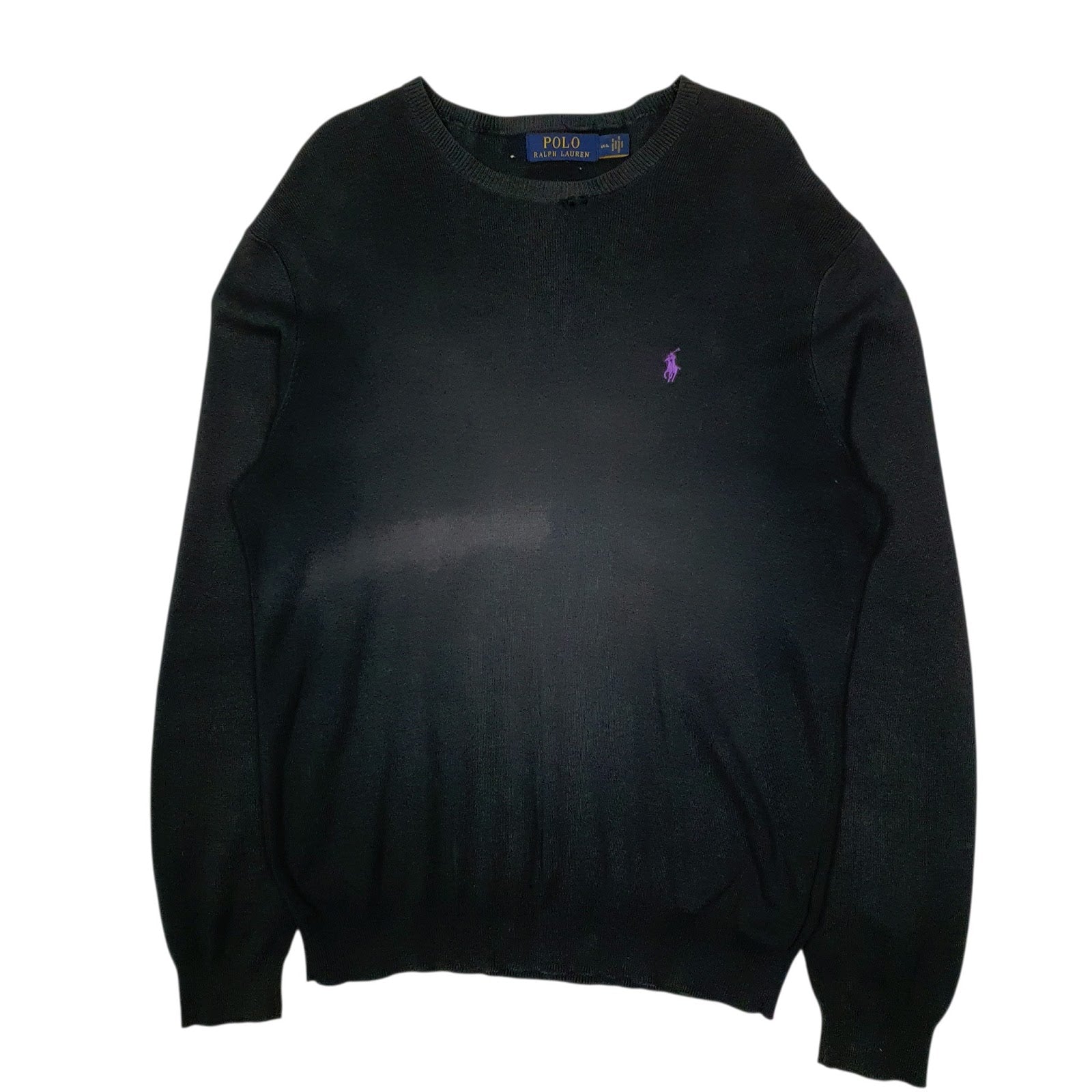 Mens Black Polo Ralph Lauren Lightweight Crewneck Jumper