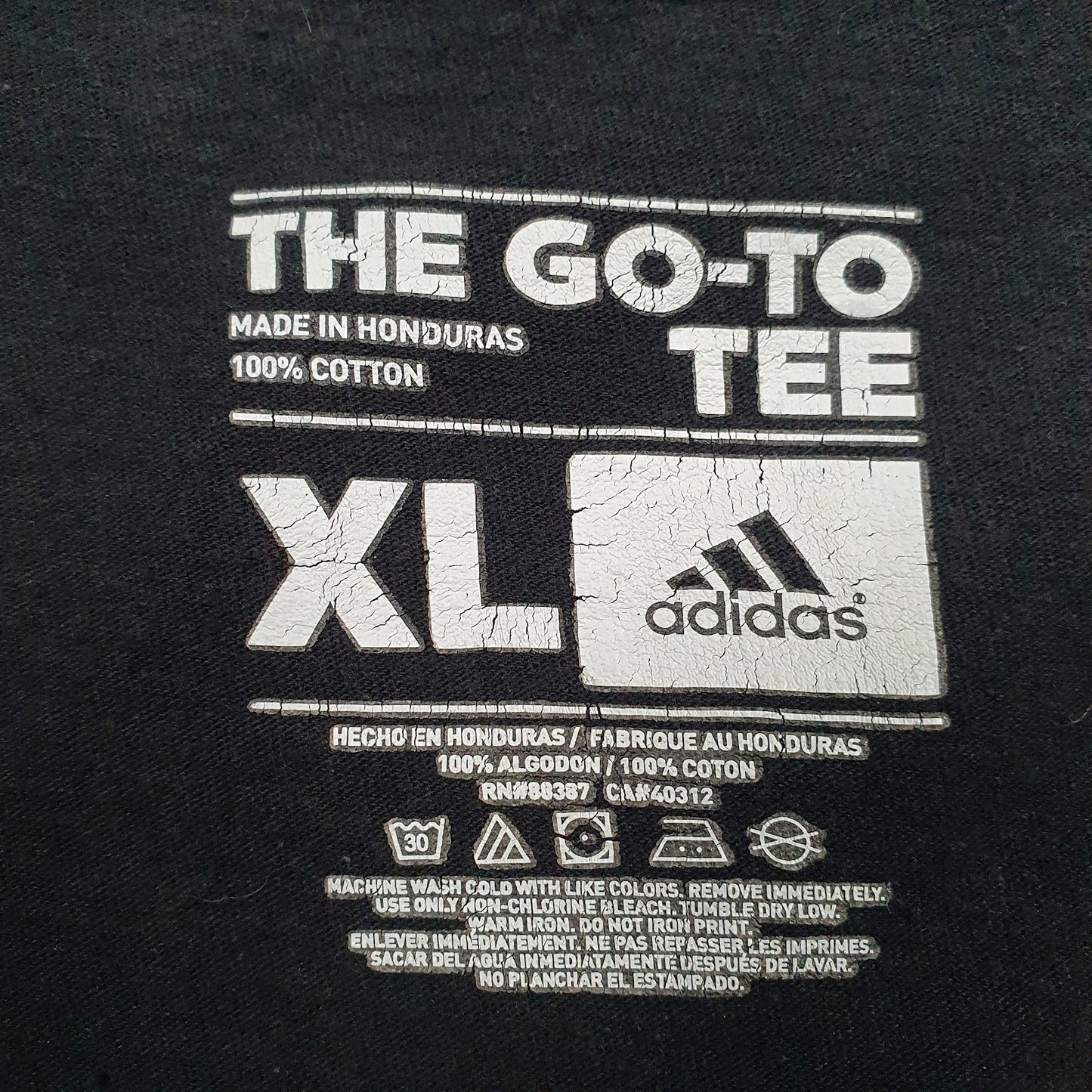 Mens Black Adidas Spellout  T Shirt