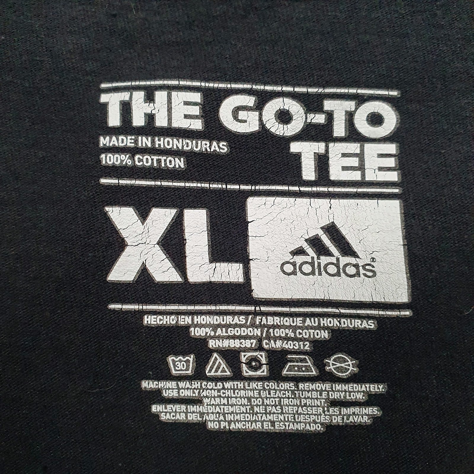 Mens Black Adidas Spellout  T Shirt