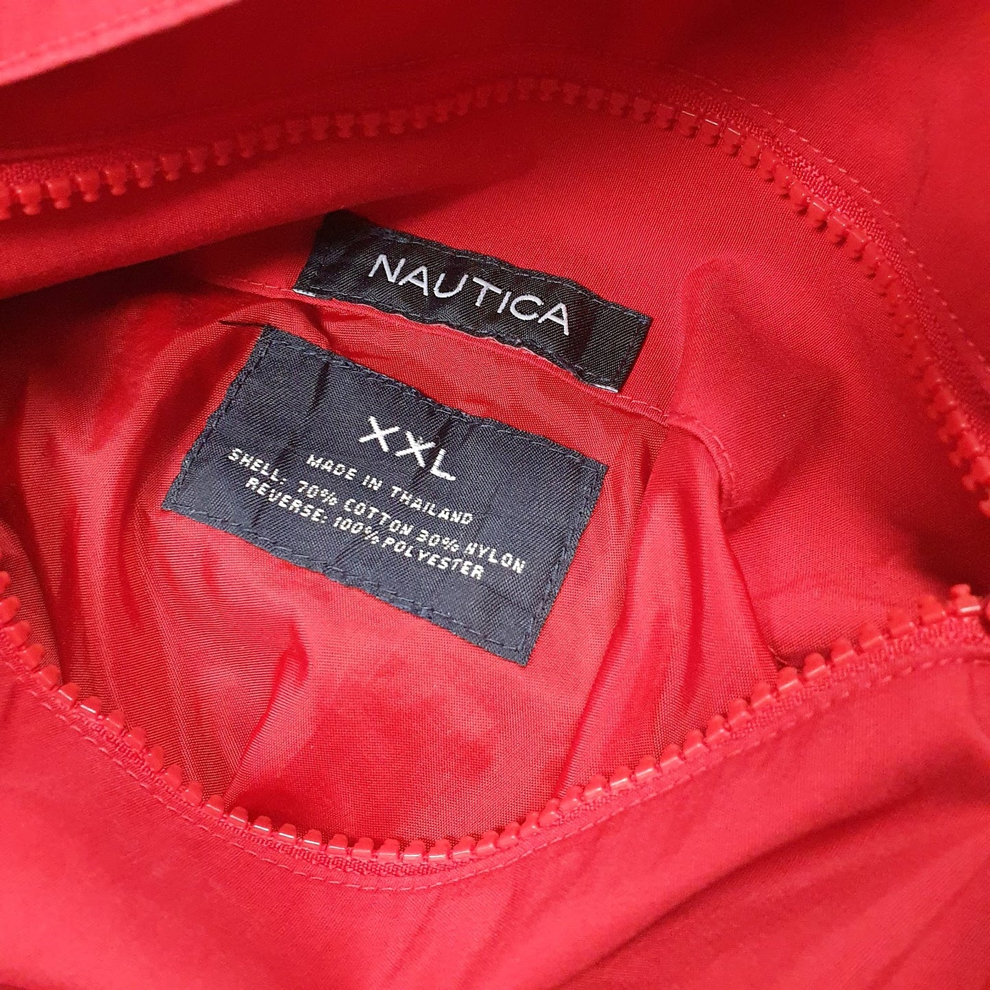 Mens Red Nautica Reversible Padded Full Zip Coat
