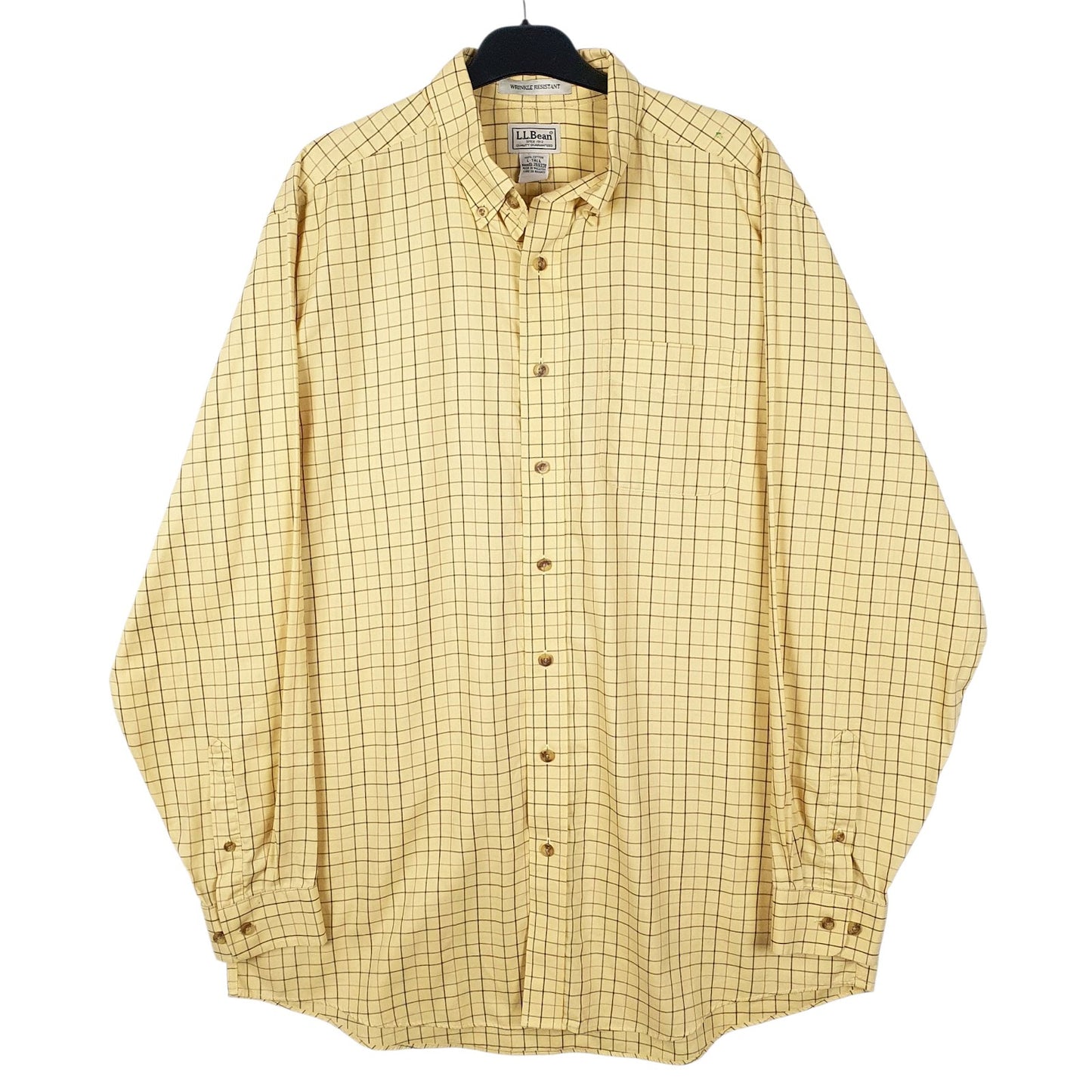Mens Yellow L.L.Bean  Long Sleeve Shirt
