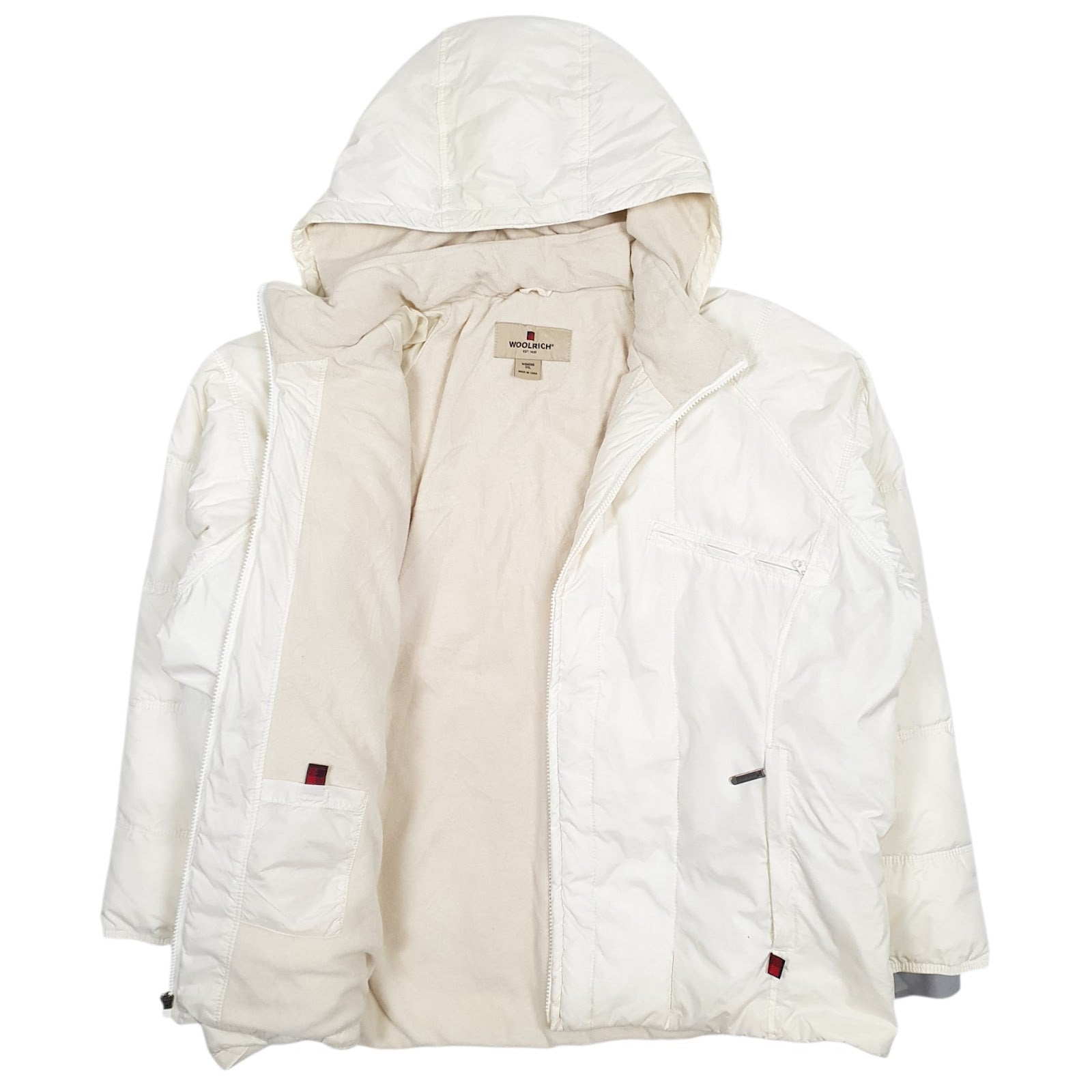 Womens White Woolrich Padded  Coat