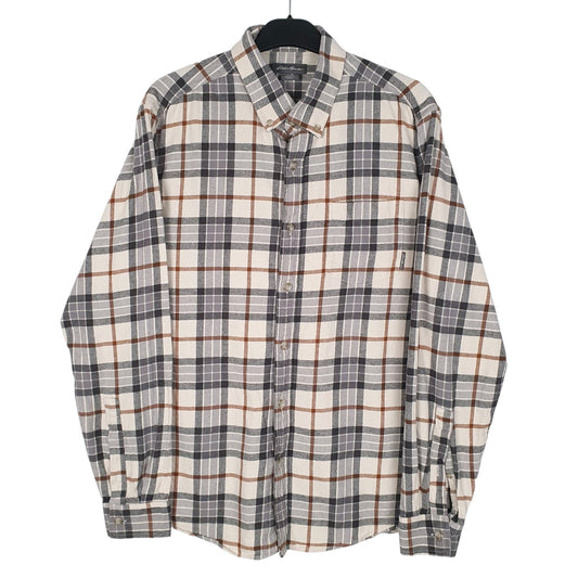Mens Grey Eddie Bauer Flannel Long Sleeve Shirt