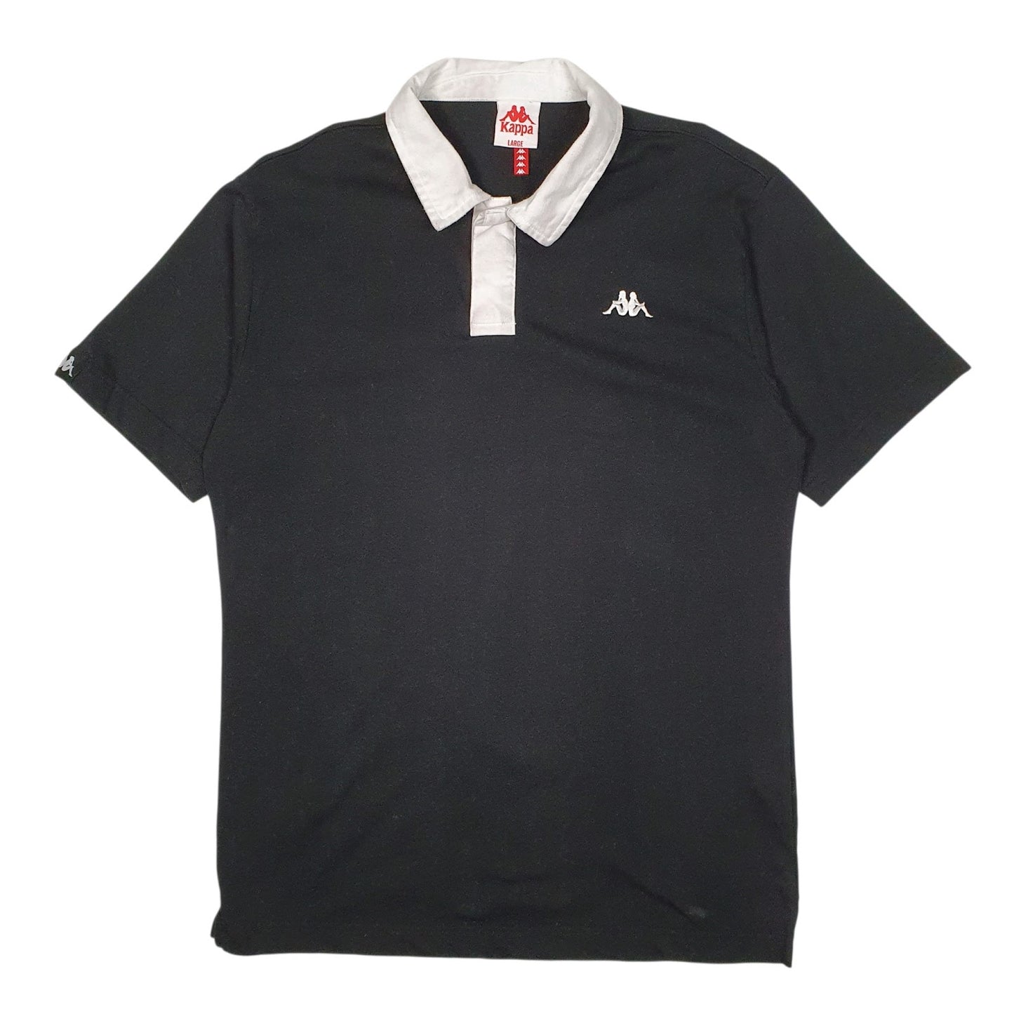 Mens Black Kappa  Short Sleeve Polo Shirt