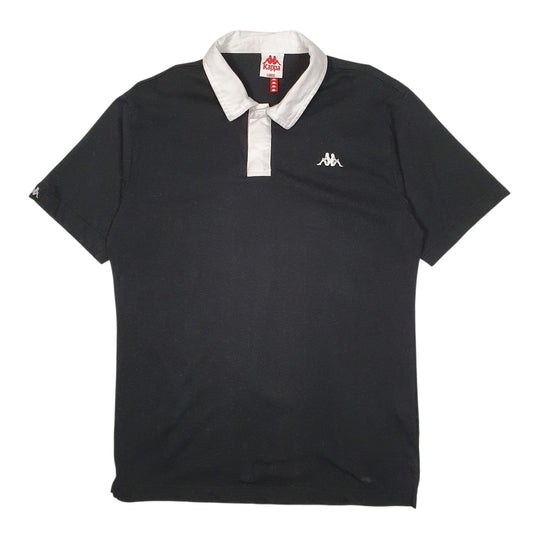 Mens Black Kappa  Short Sleeve Polo Shirt