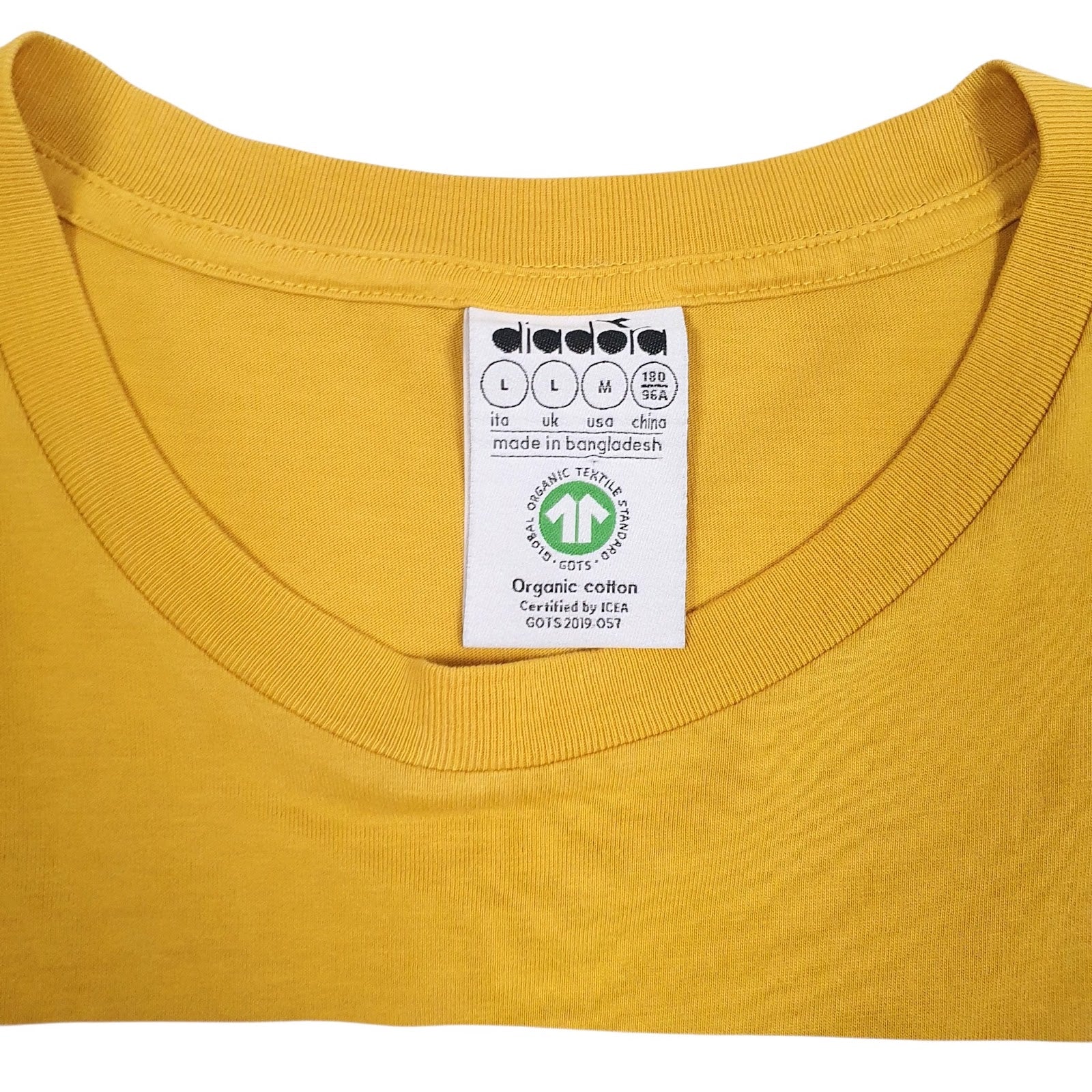 Mens Yellow Diadora Spellout  T Shirt