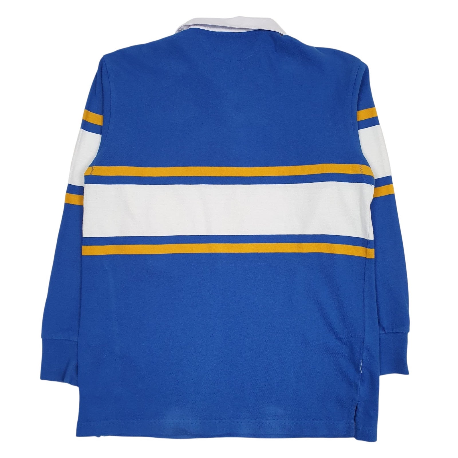 Mens Blue Uniform Basics Rugby Crewneck Polo Shirt