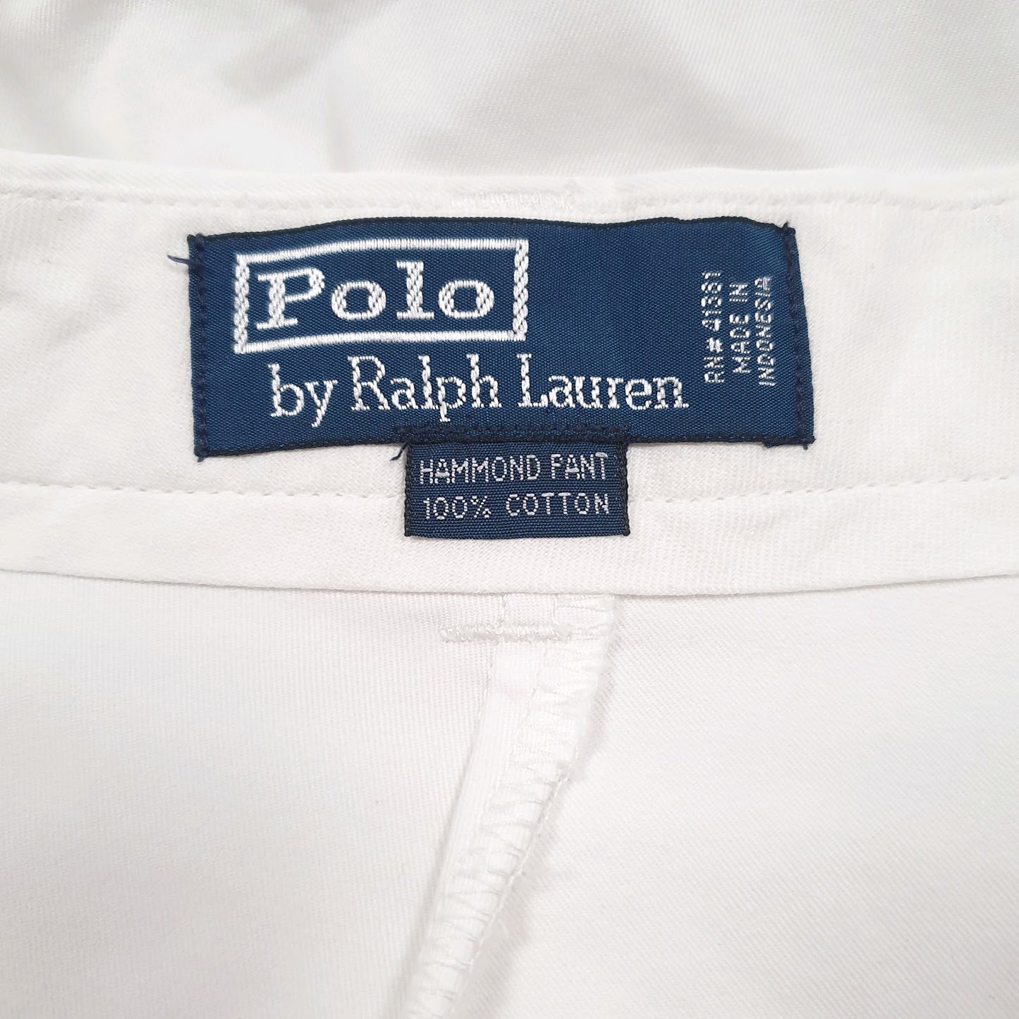 Mens White Polo Ralph Lauren Hammond Pant Double Pleated  Trousers