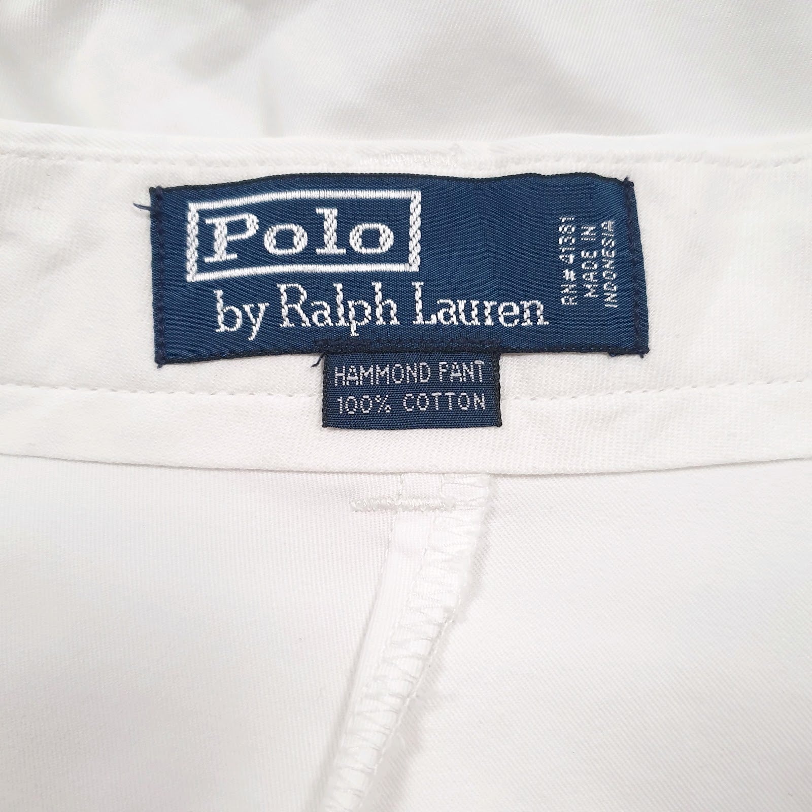 Mens White Polo Ralph Lauren Hammond Pant Double Pleated  Trousers