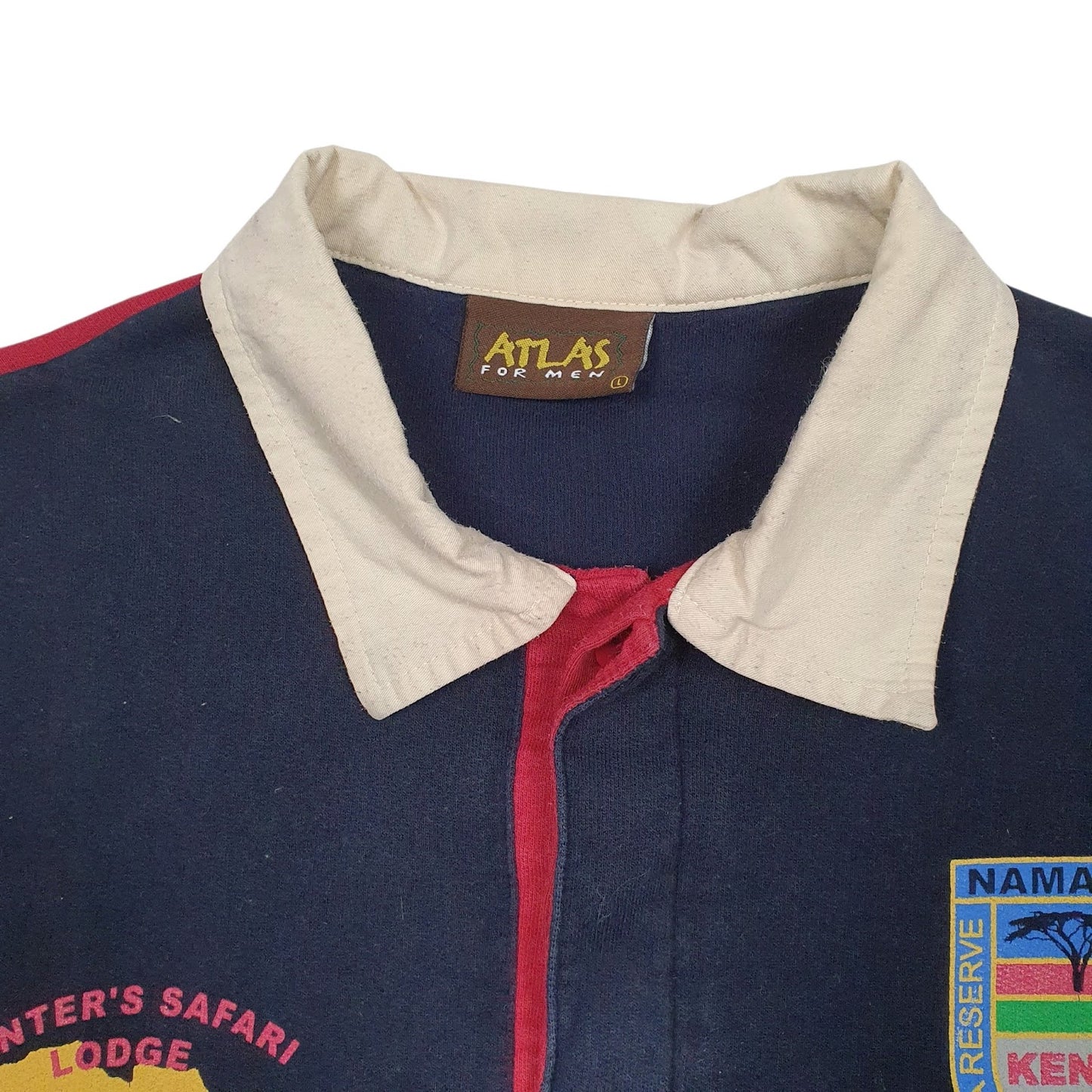 Mens Navy Atlas Rugby Namanga Safari Kenya  Polo Shirt