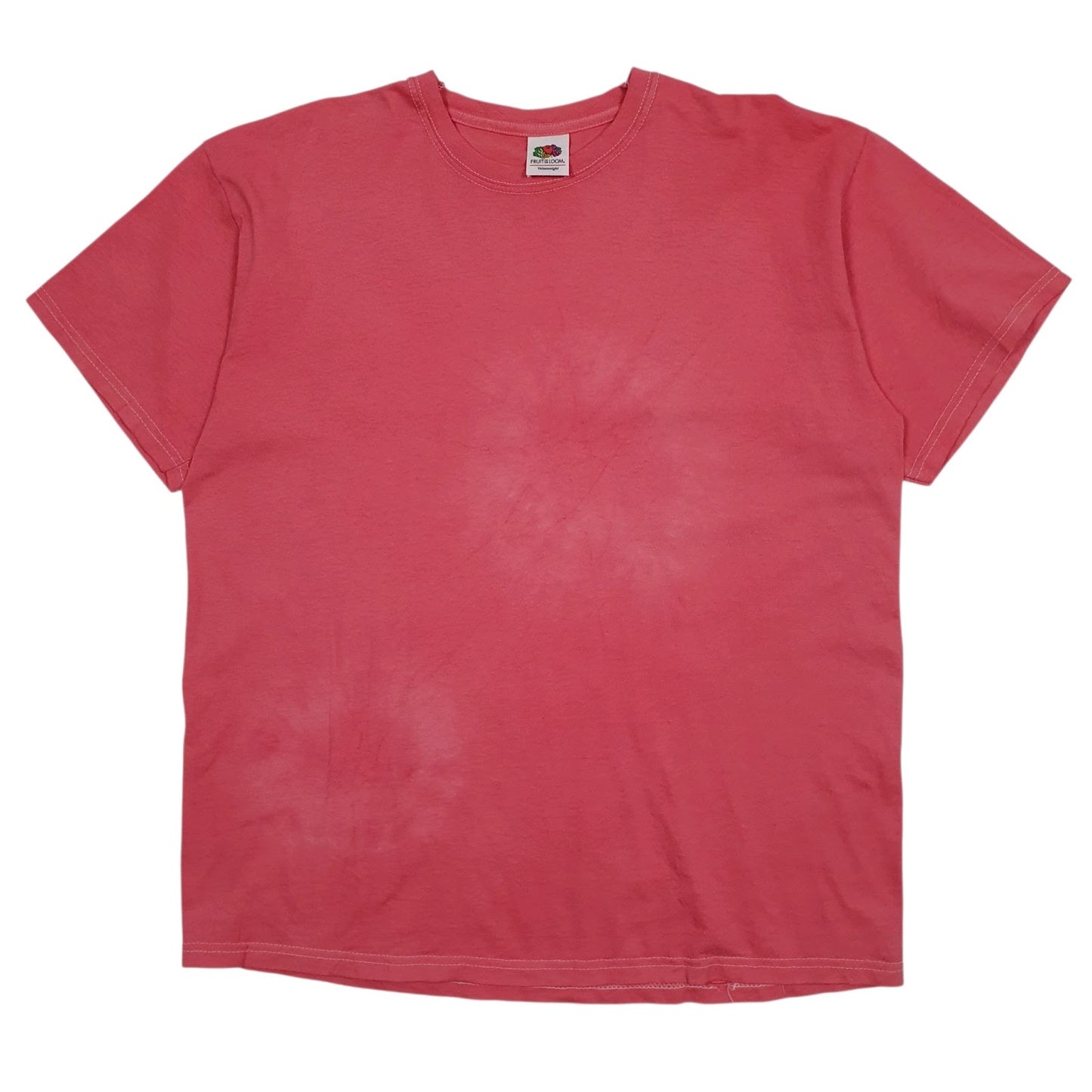 Mens Pink Fruit Of The Loom Tie Dye Short Sleeve T Shirt
