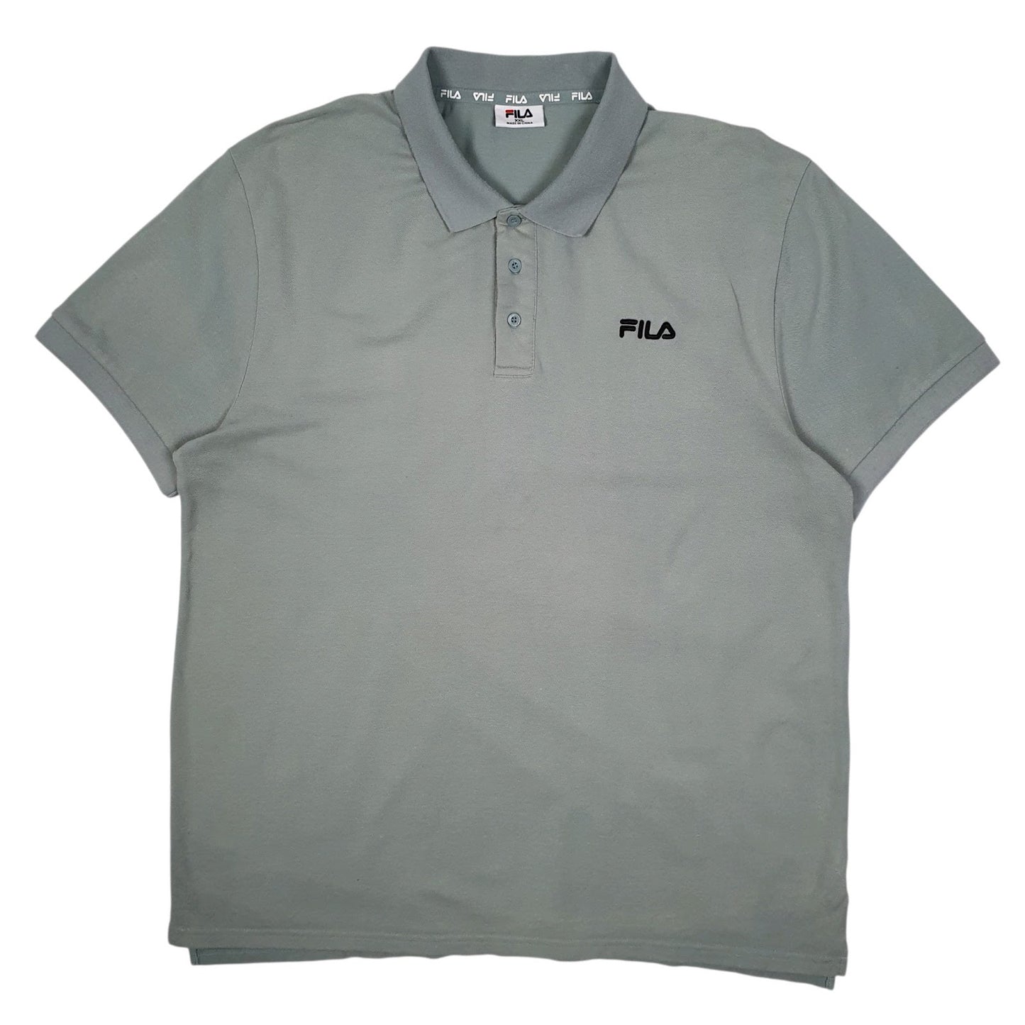 Mens Green Fila  Short Sleeve Polo Shirt