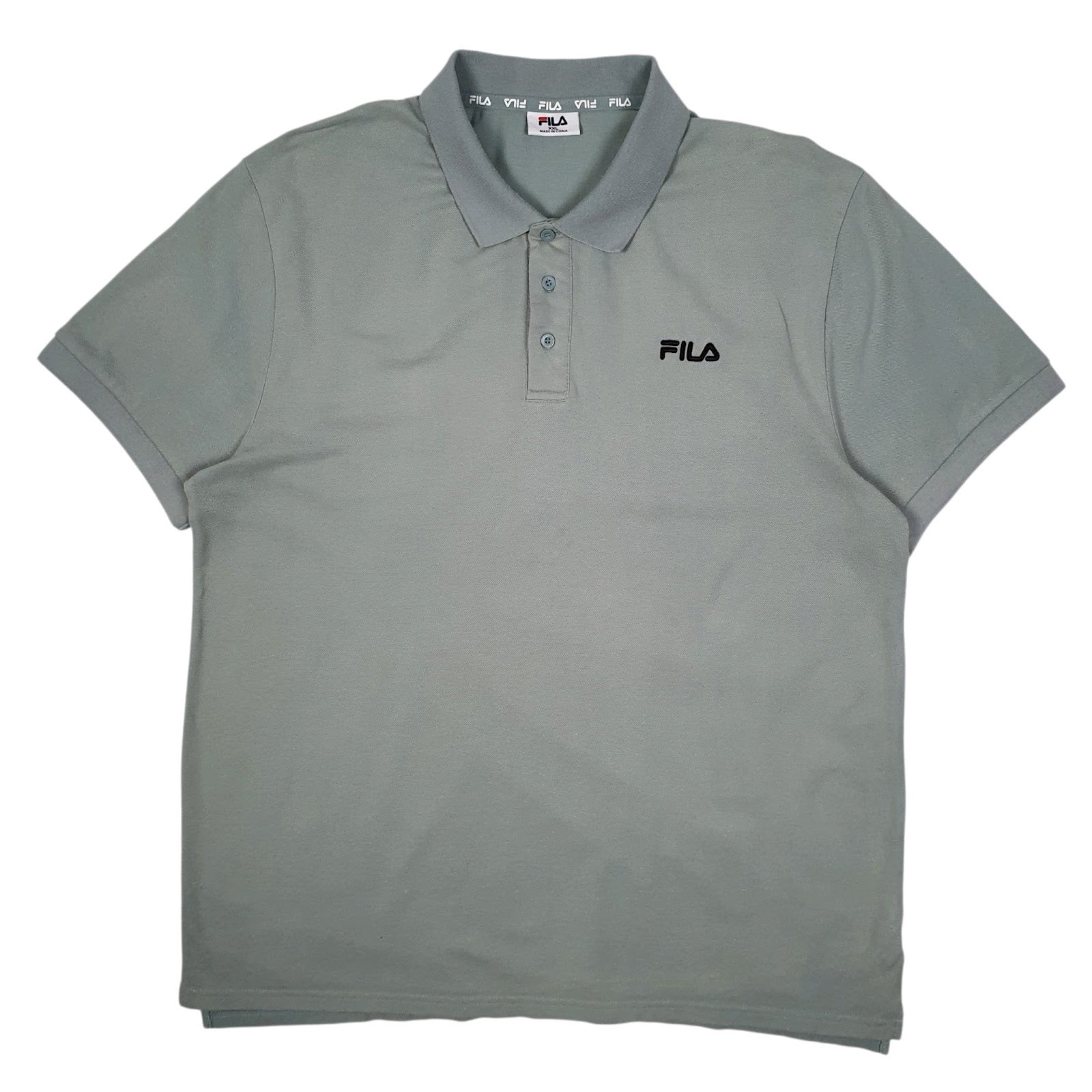 Mens Green Fila  Short Sleeve Polo Shirt