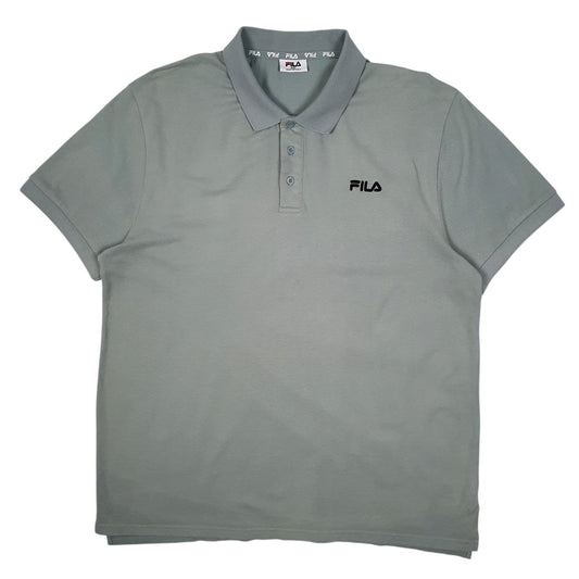 Mens Green Fila  Short Sleeve Polo Shirt