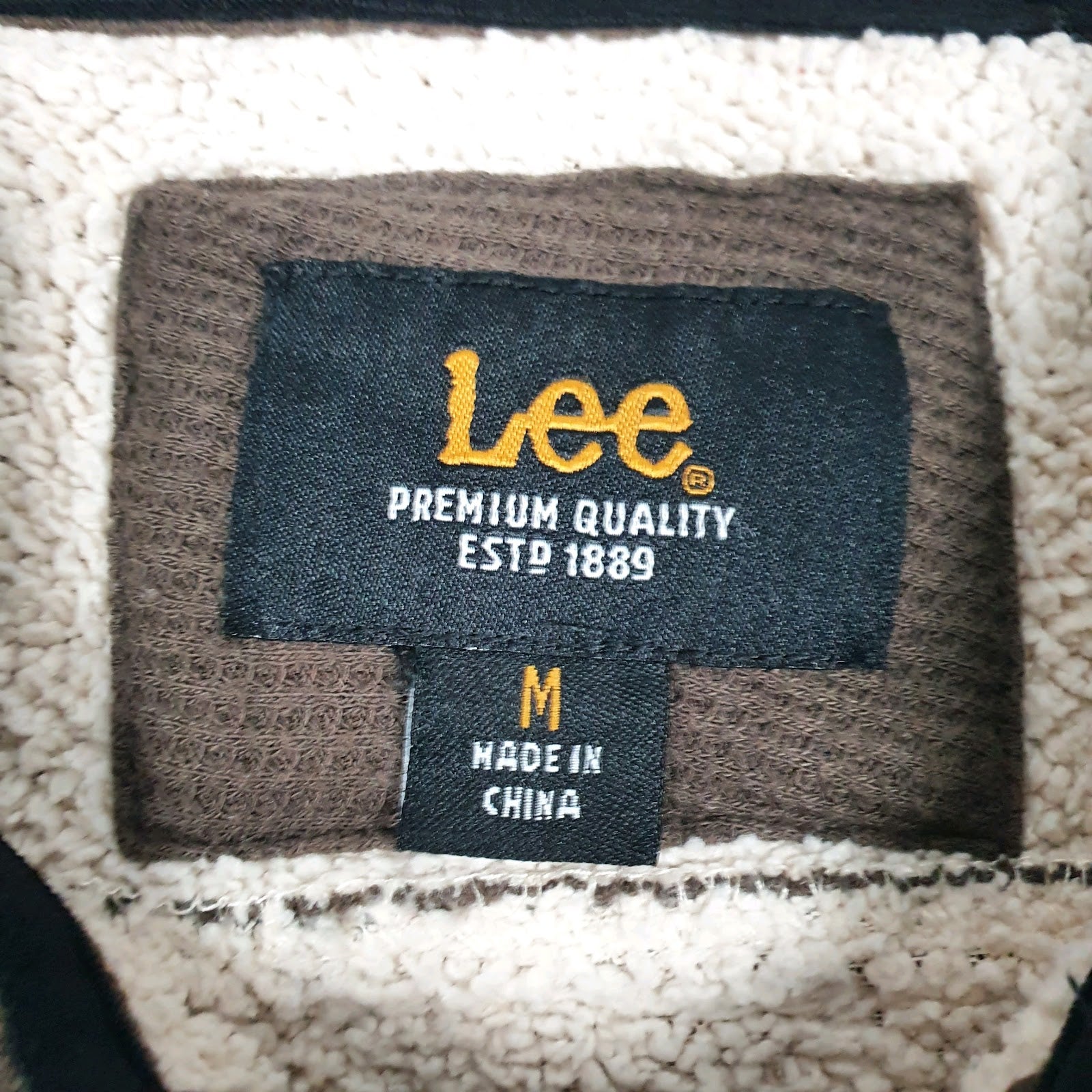 Mens Brown Lee Fleece Lined Quarter Zip Coat