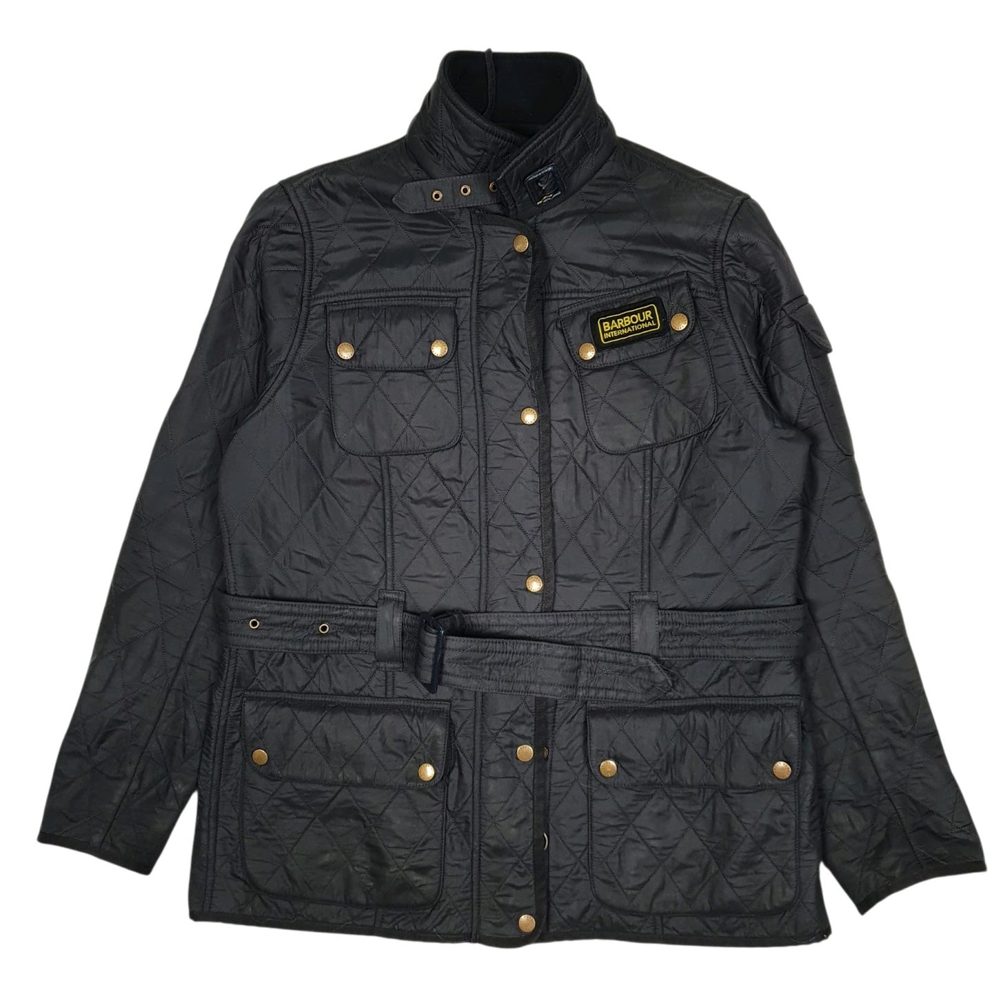Womens Navy Barbour  Crewneck Coat
