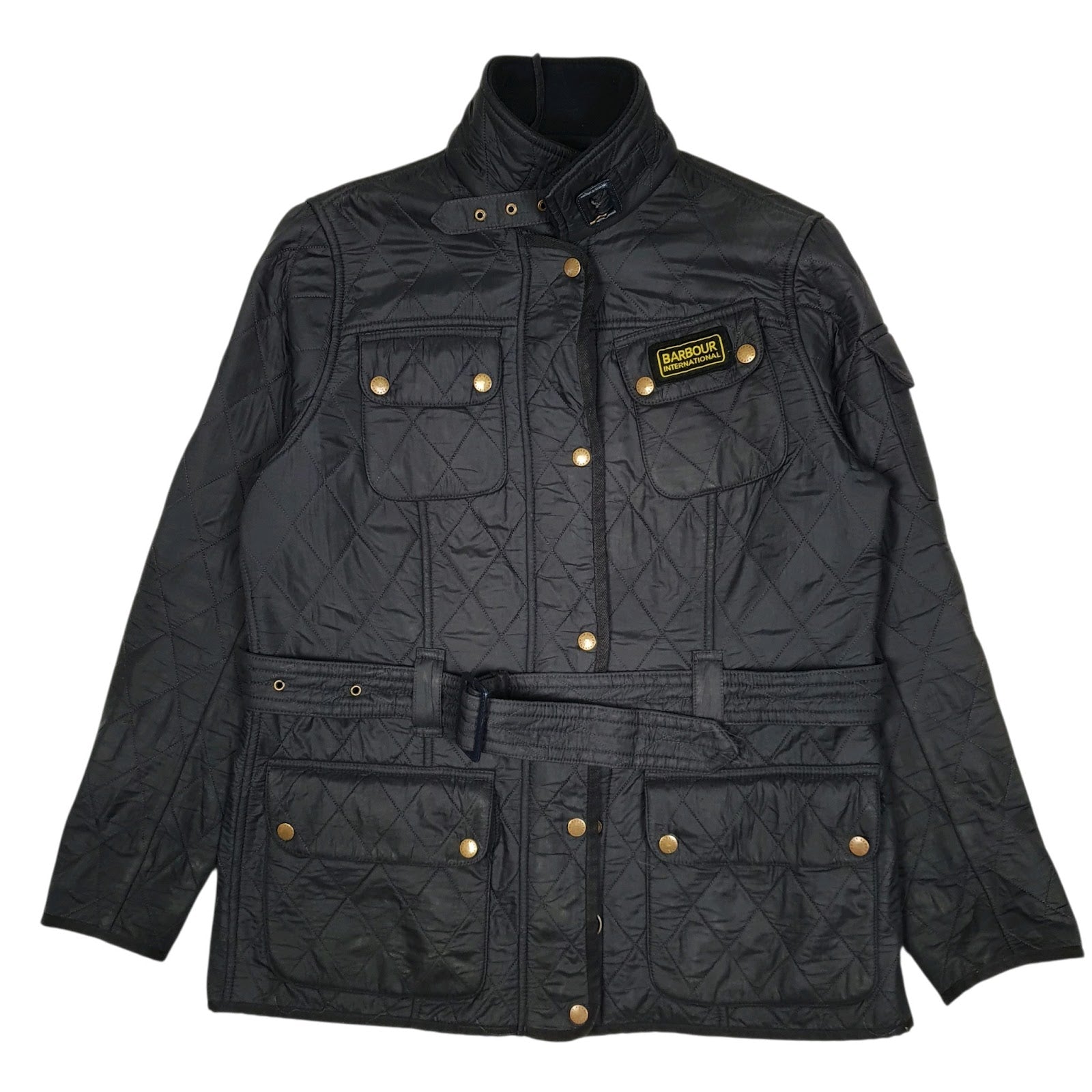 Womens Navy Barbour  Crewneck Coat