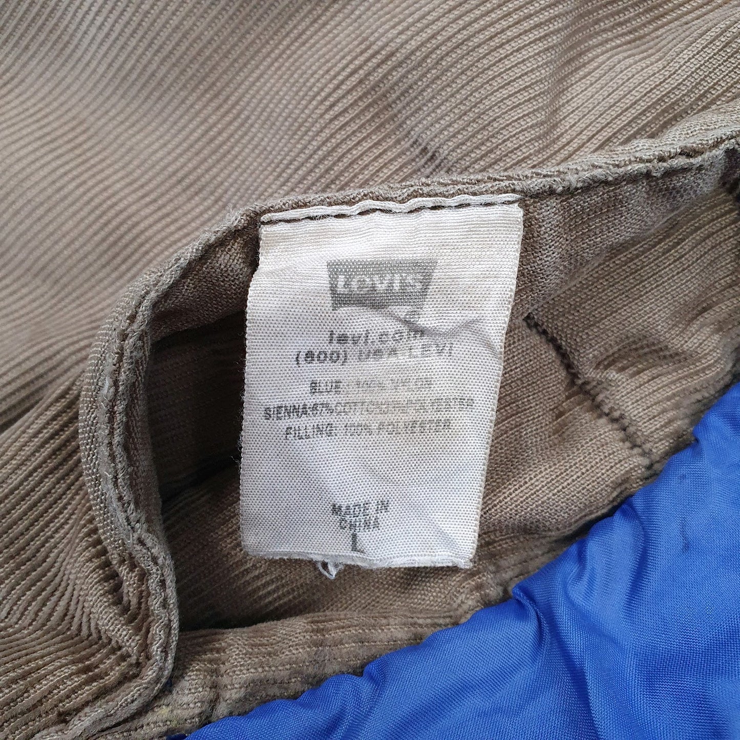 Mens Brown Levis Reversible Padded  Coat