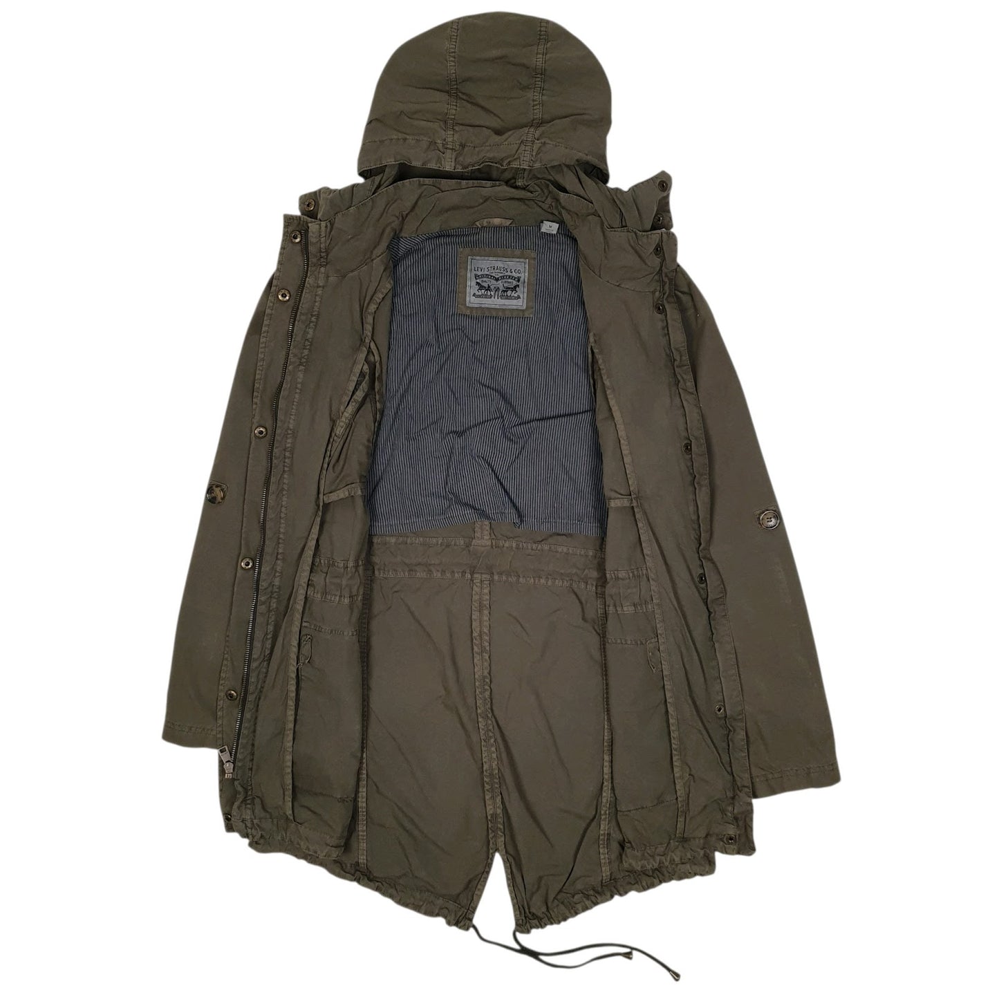 Mens Green Levis Military Lightweight  Coat