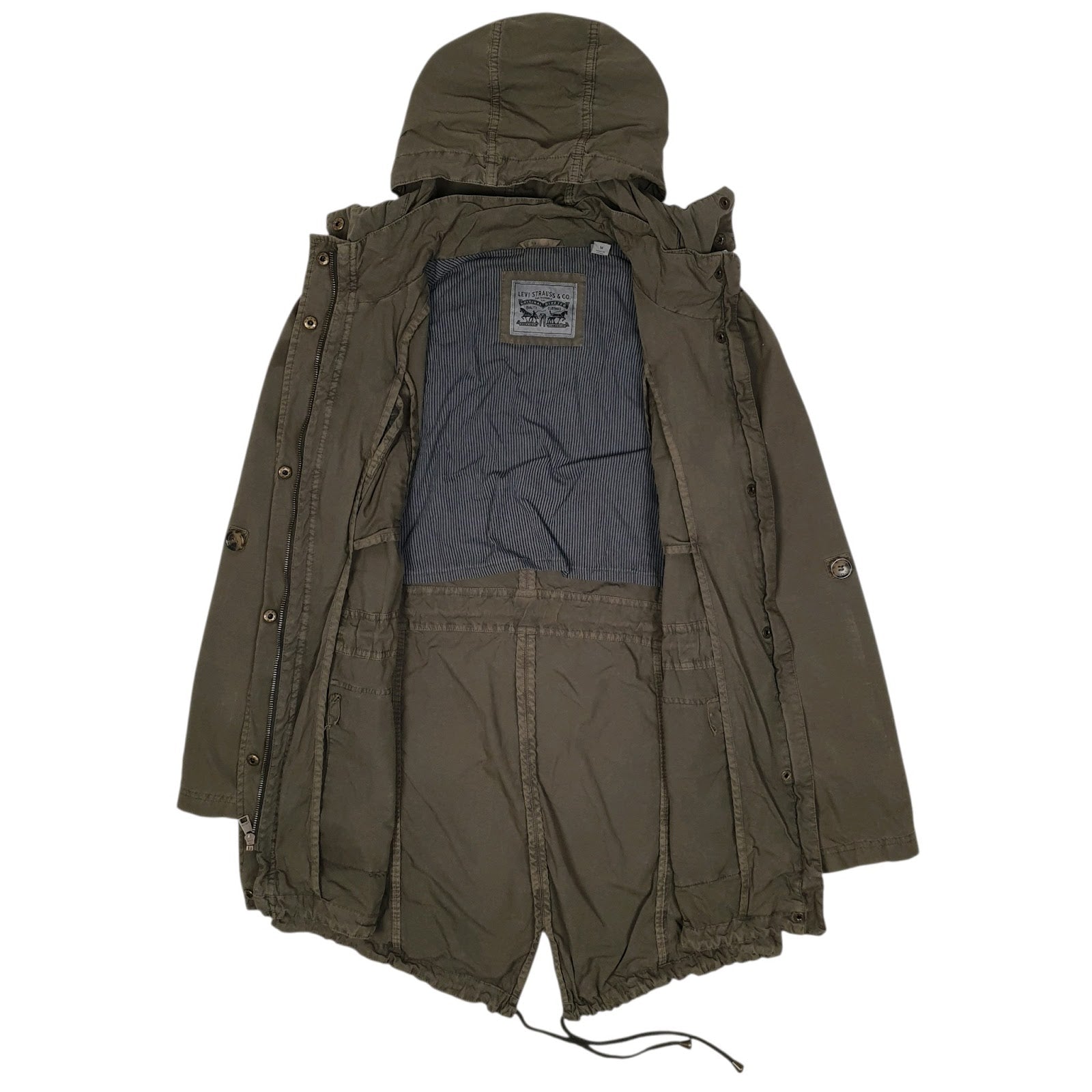 Mens Green Levis Military Lightweight  Coat