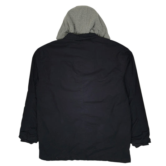 Mens Navy Wrangler Chore Hoodie  Coat