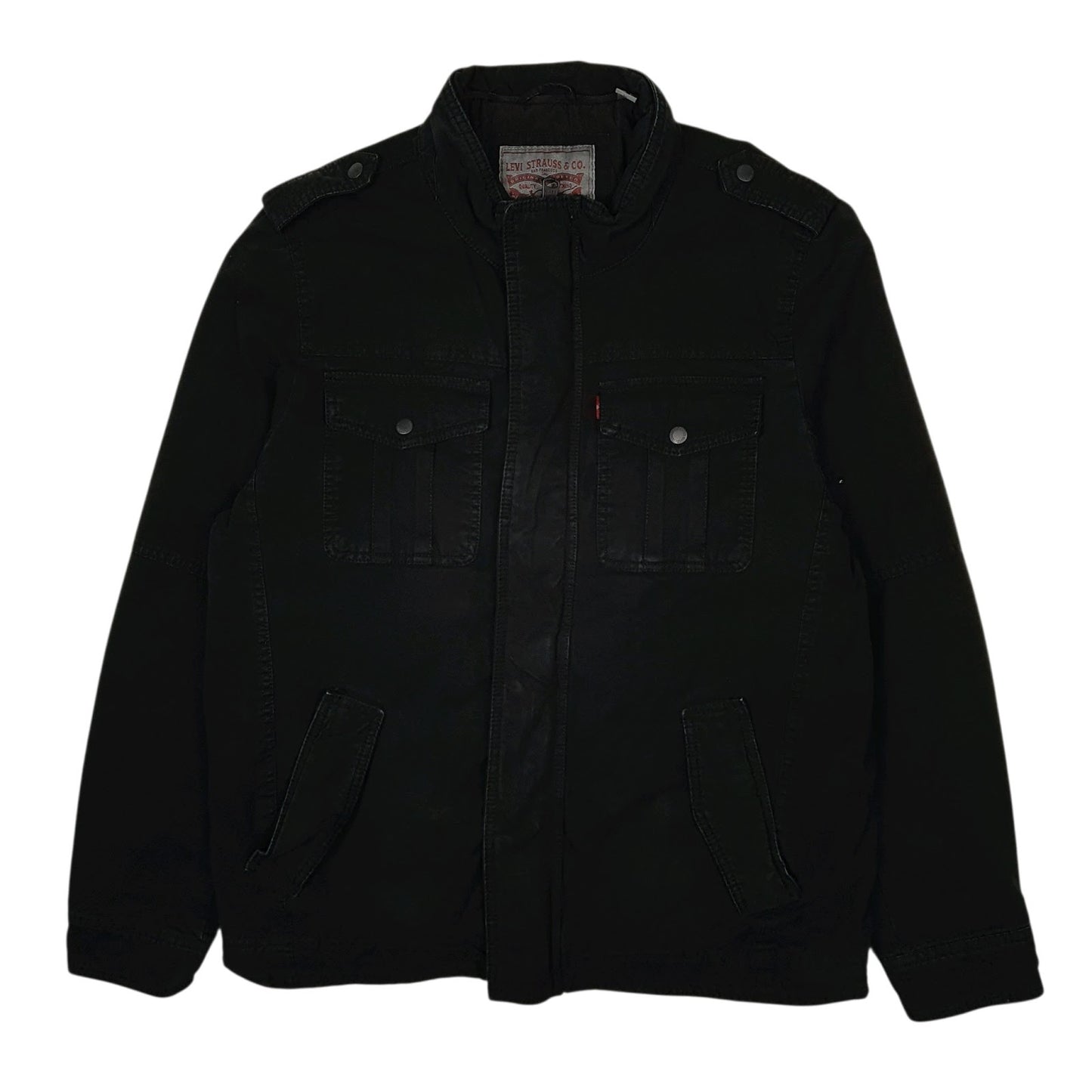 Mens Black Levis Military Bomber Windbreaker  Coat