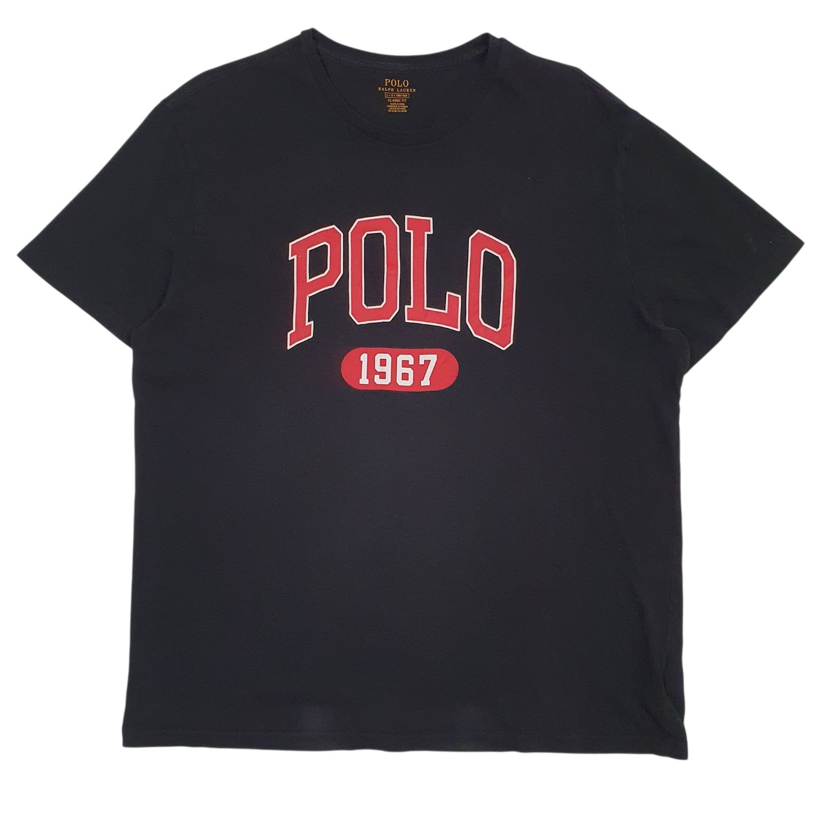 Mens Black Polo Ralph Lauren Spellout Short Sleeve T Shirt
