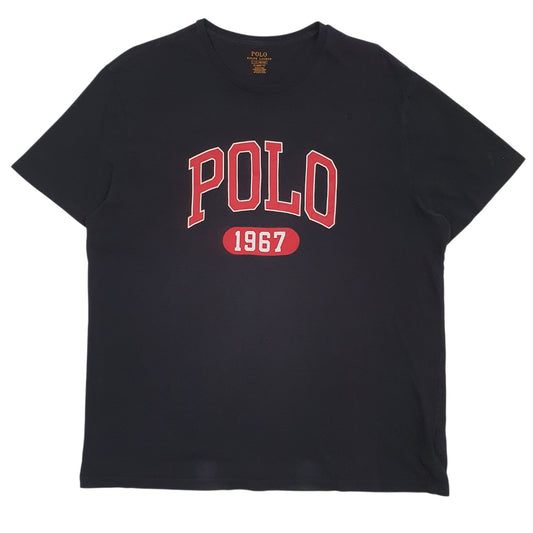 Mens Black Polo Ralph Lauren Spellout Short Sleeve T Shirt