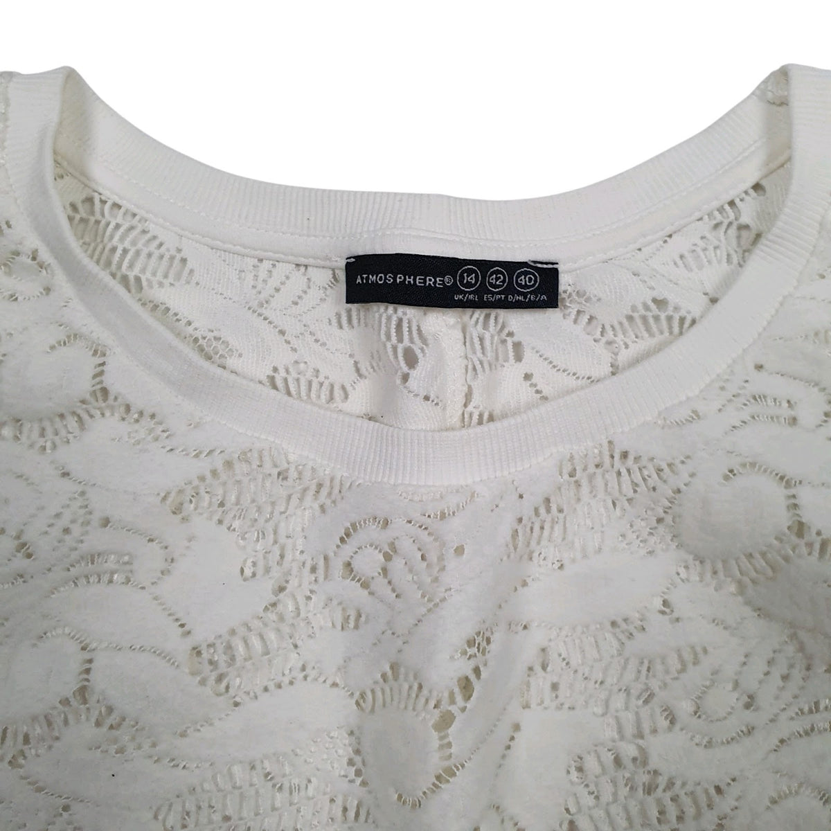 Womens White Atmosphere Shear Mesh Crewneck Jumper