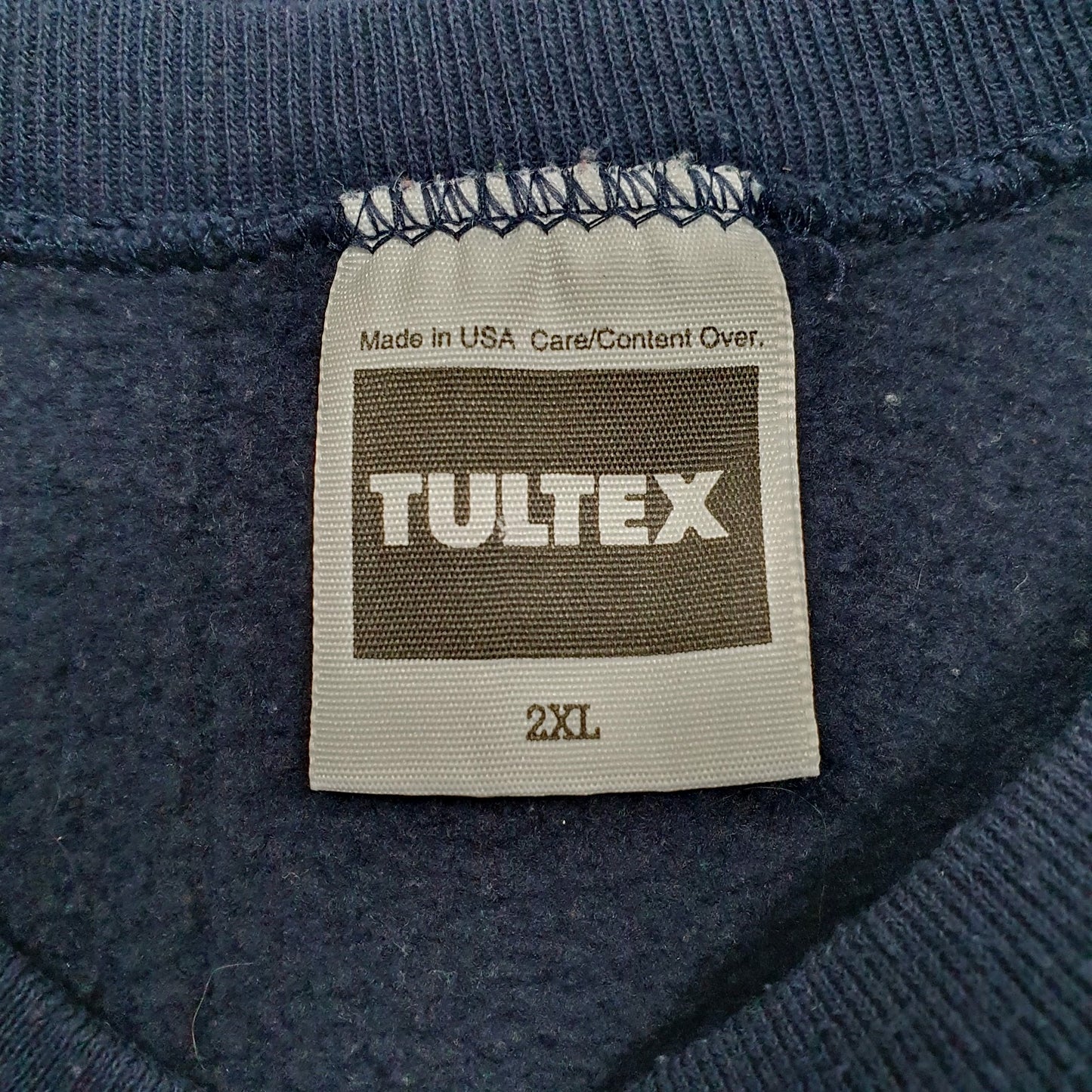 Mens Navy Tultex Graphic Vintage 90s Made In USA Crewneck Jumper