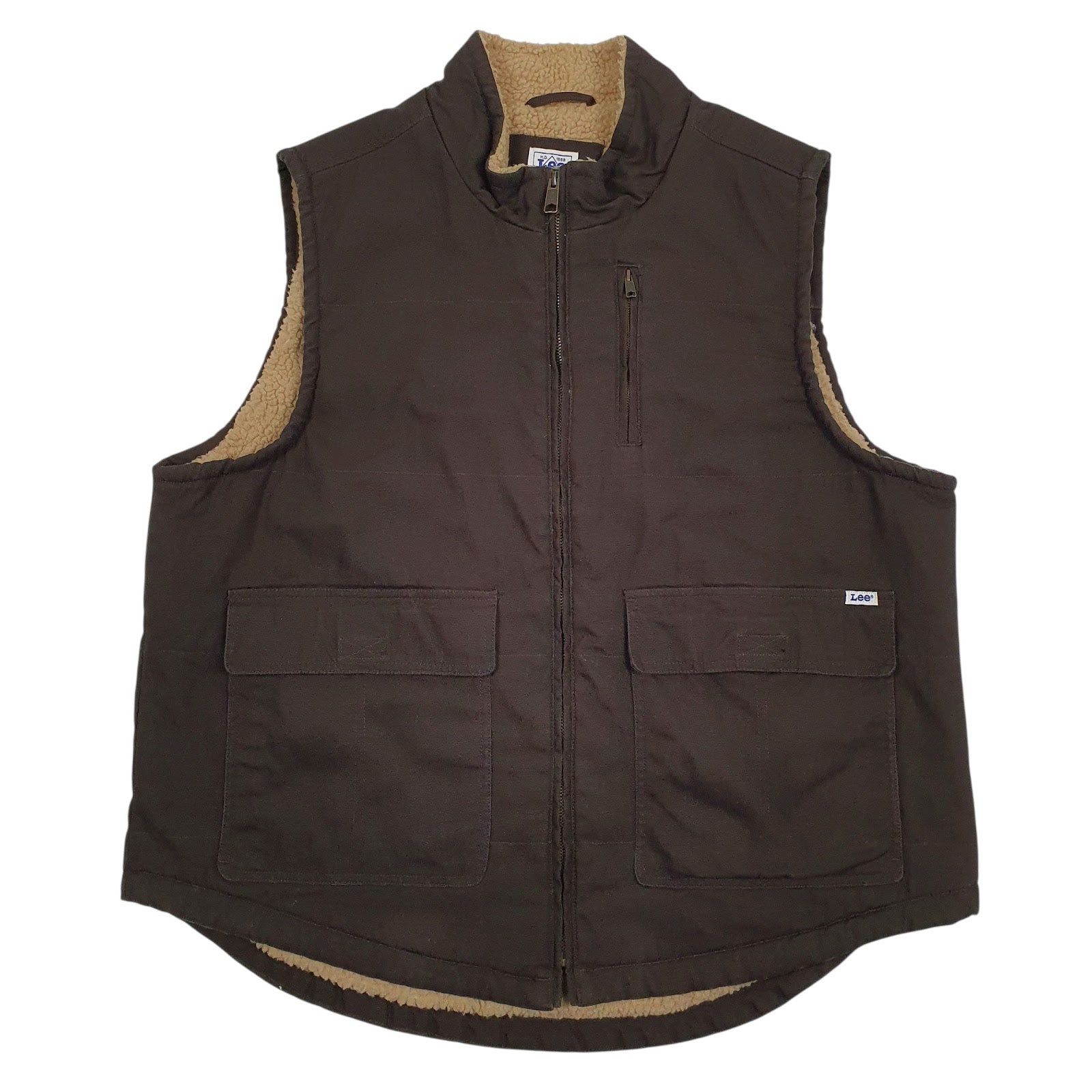 Mens Brown Lee Sherpa Lined  Coat