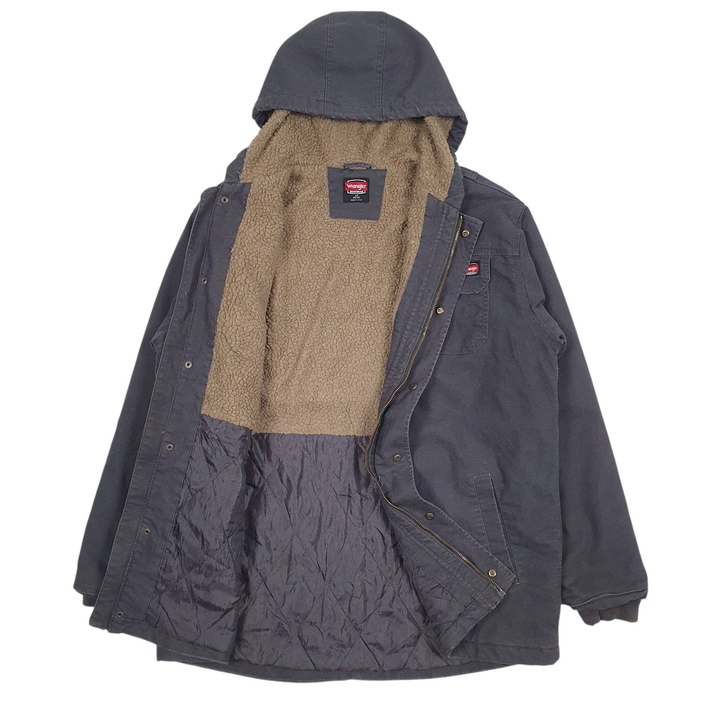 Mens Grey Wrangler Sherpa Lined  Coat