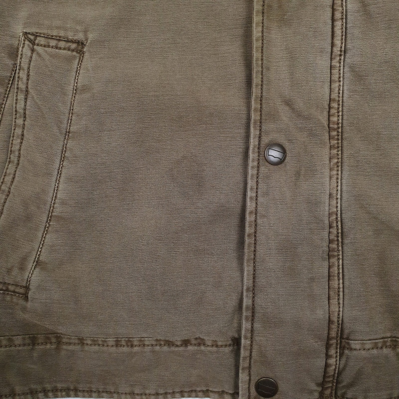 Mens Brown Levis Workwear Sherpa Lined Windbreaker  Coat