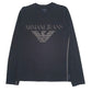 Mens Black Armani Slim Spellout Long Sleeve T Shirt