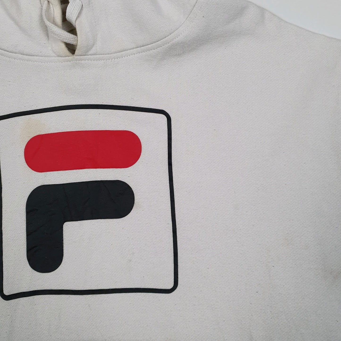 Mens White Fila  Hoodie Jumper