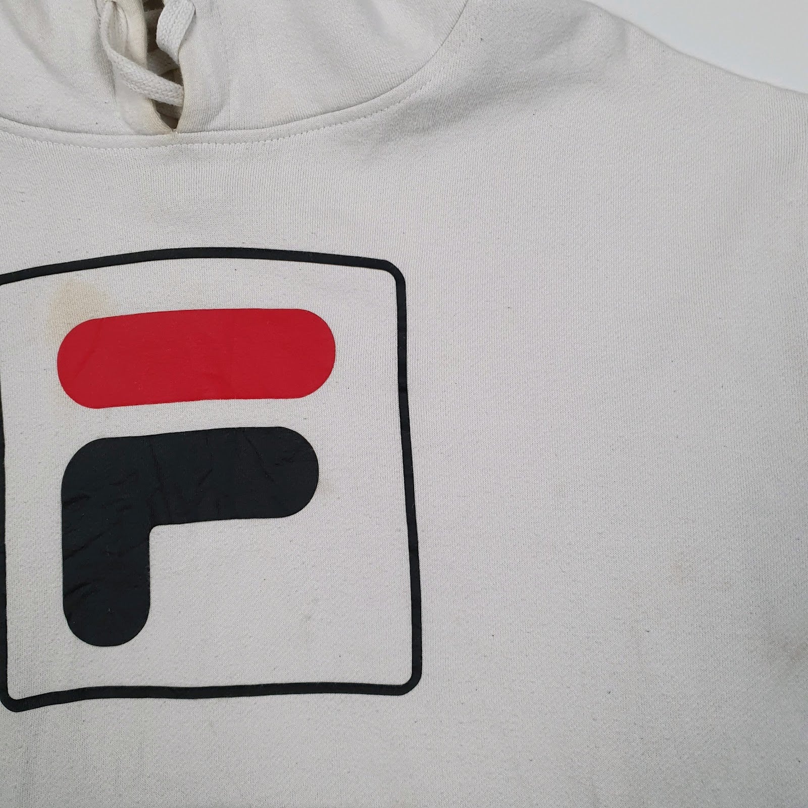 Mens White Fila  Hoodie Jumper