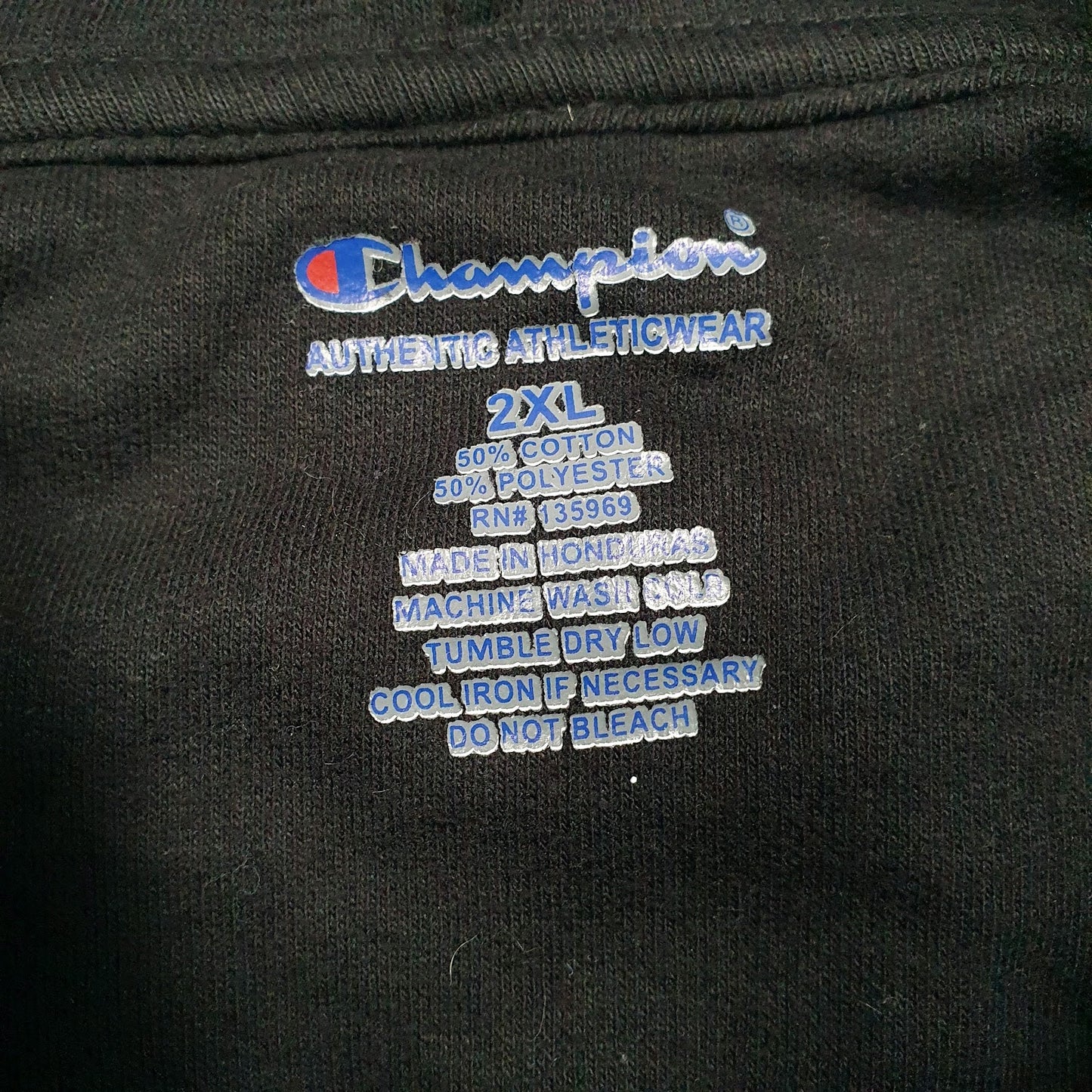 Mens Black Champion Spellout Hoodie Jumper