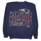 Mens Navy Zubaz NFL New England Patriots Crewneck Jumper