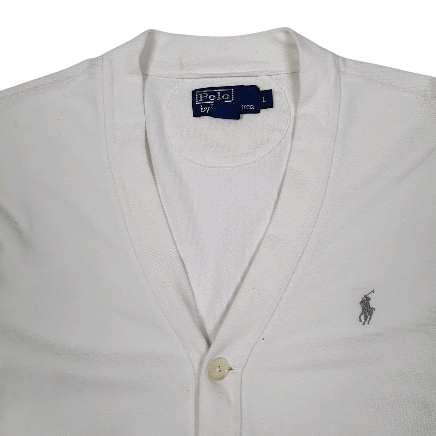 Mens White Polo Ralph Lauren  Cardigan Jumper
