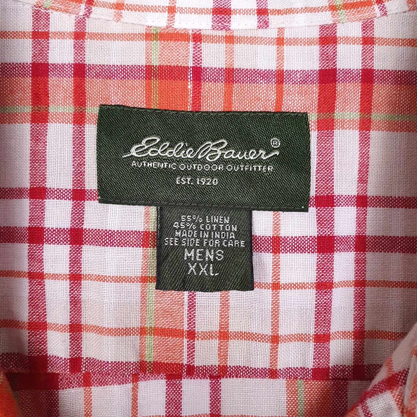 Mens Red Eddie Bauer Linen Mixture  Shirt