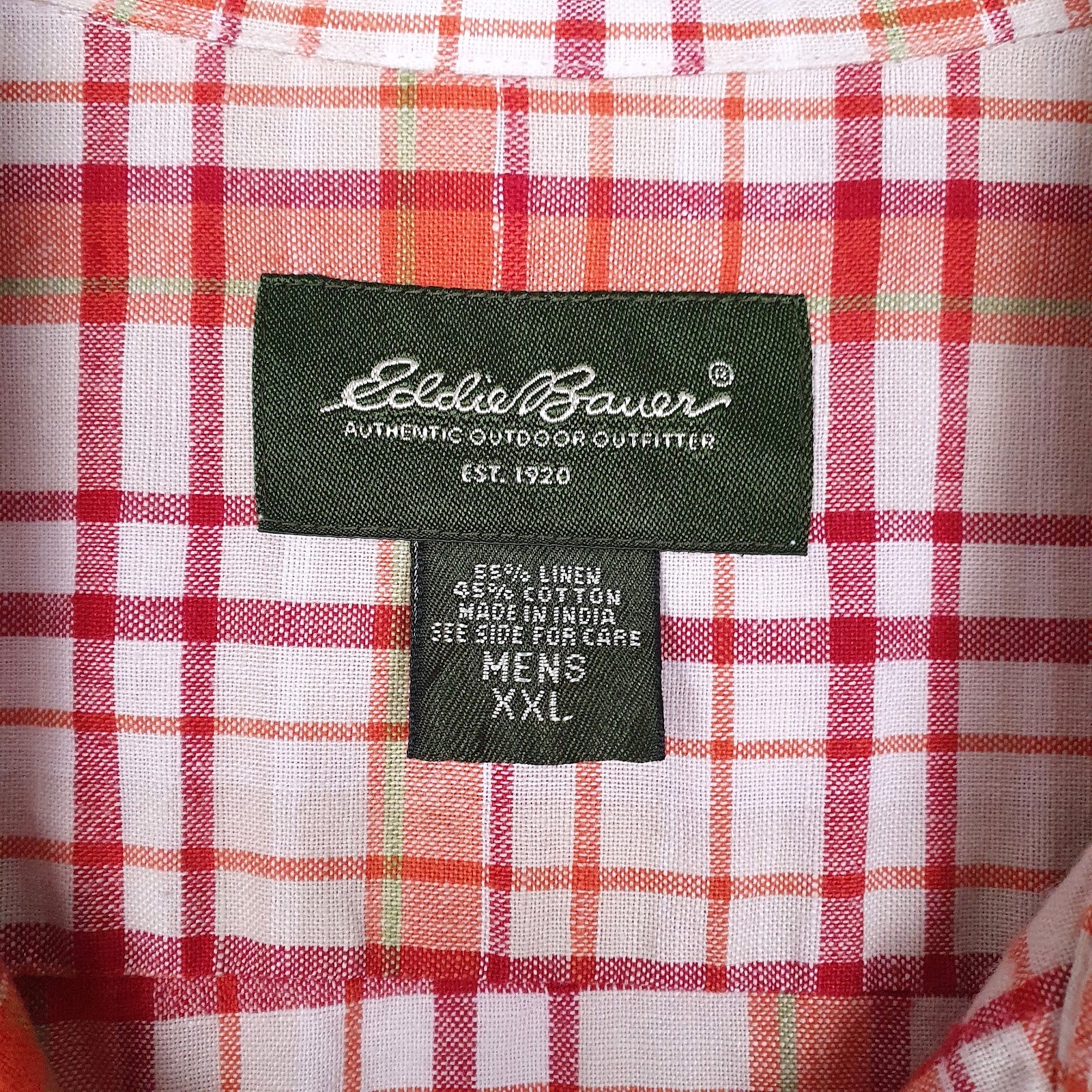 Mens Red Eddie Bauer Linen Mixture  Shirt