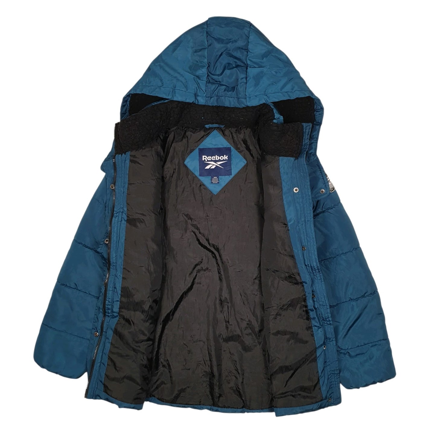 Womens Blue Reebok Parka Hooded  Coat