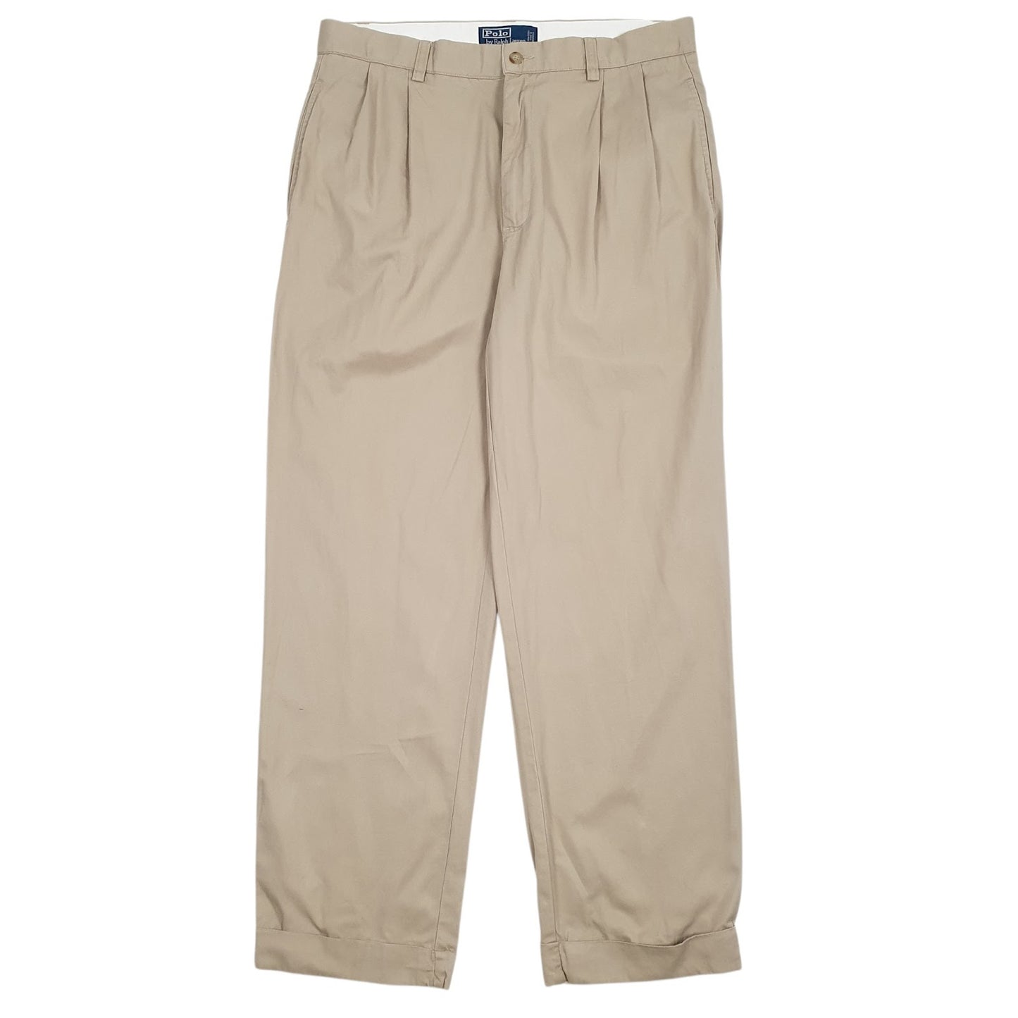Mens Brown Polo Ralph Lauren Hammond Pant Pleated Chino Trousers