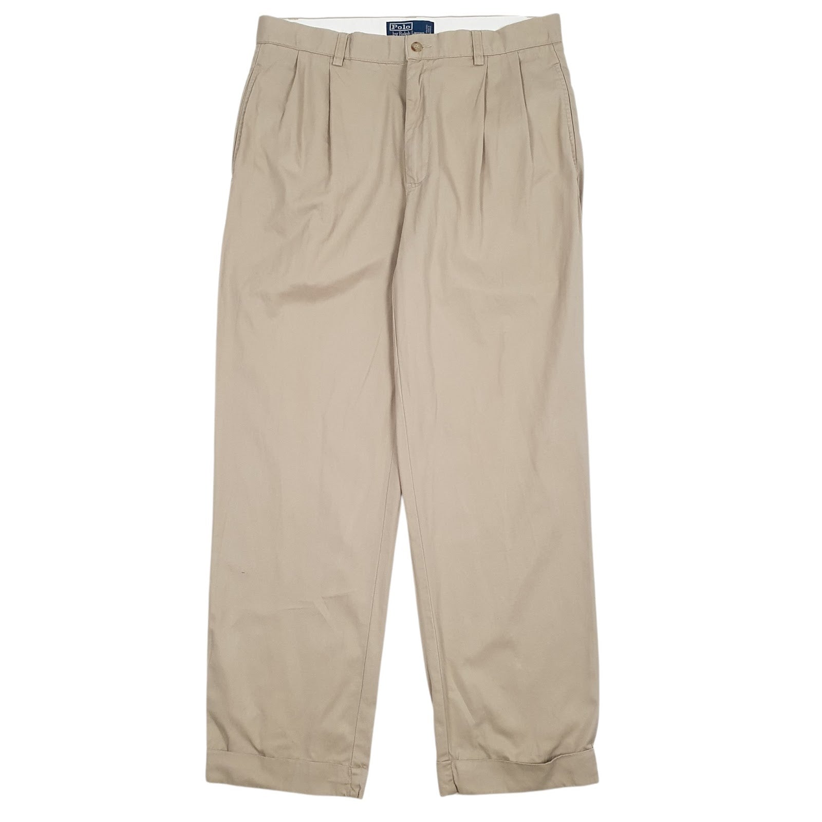 Mens Brown Polo Ralph Lauren Hammond Pant Pleated Chino Trousers