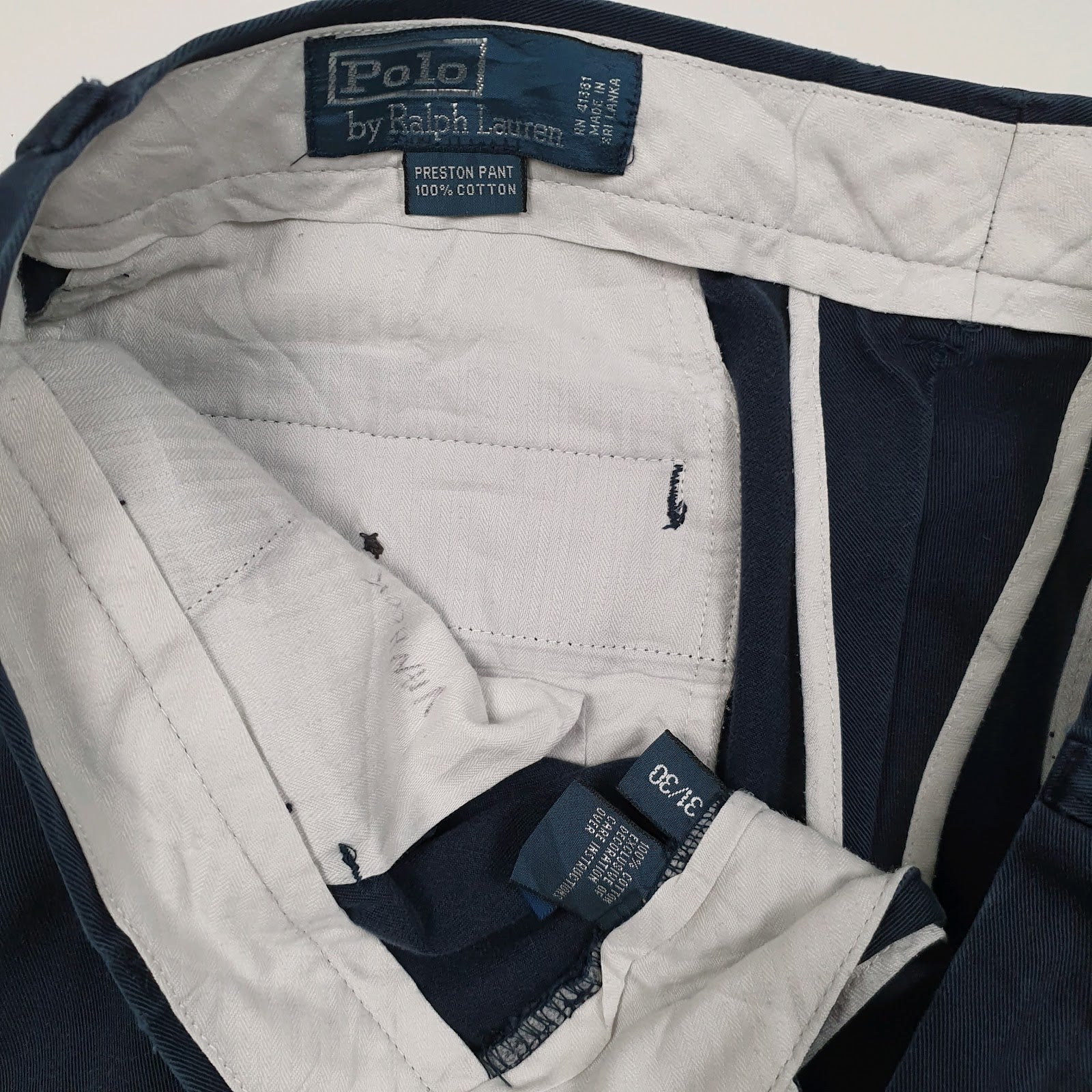 Mens Navy Polo Ralph Lauren Preston Pant  Trousers
